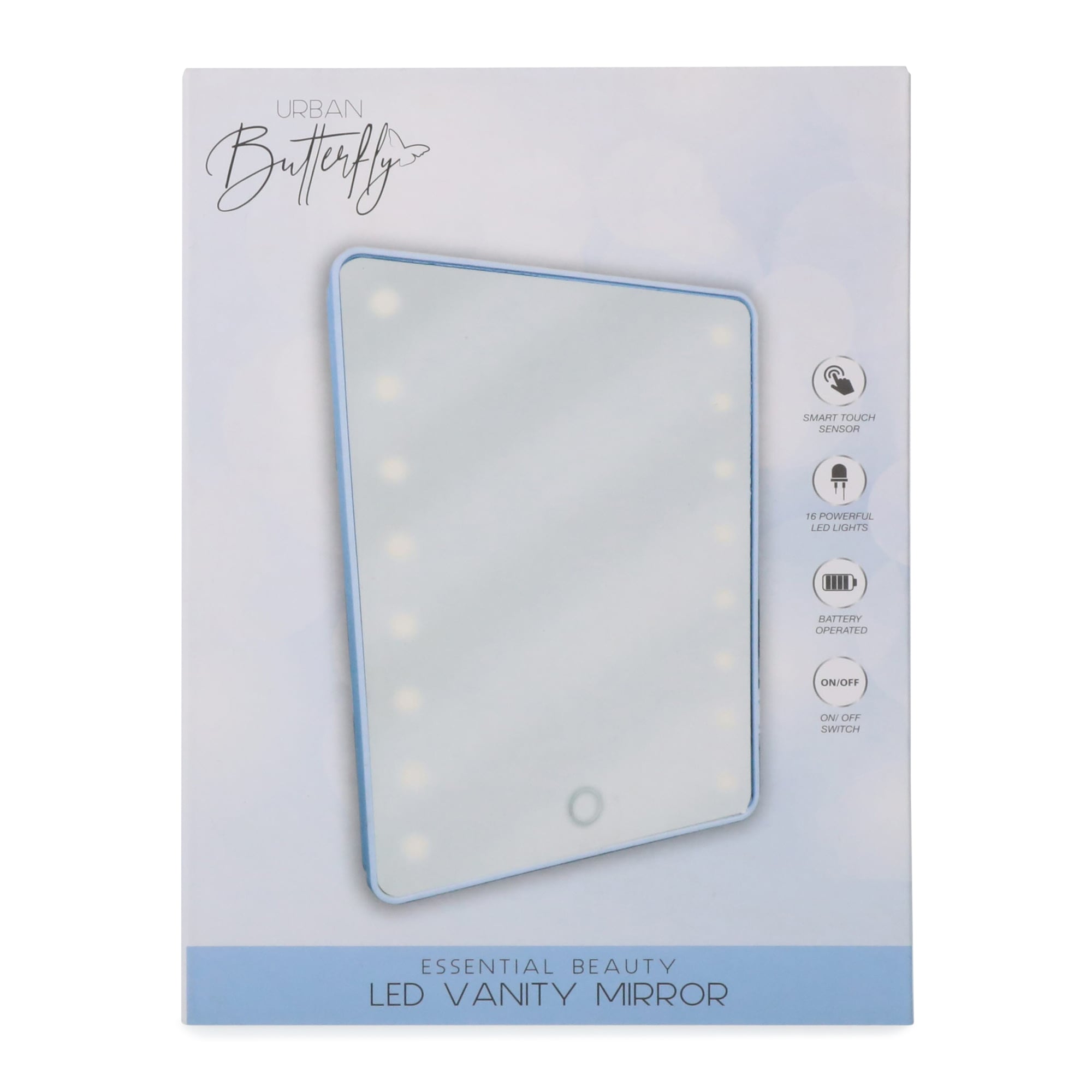 Espejo LED Maquillaje Portatil 16 Luces y Almacenamiento - Urban Butterfly 2