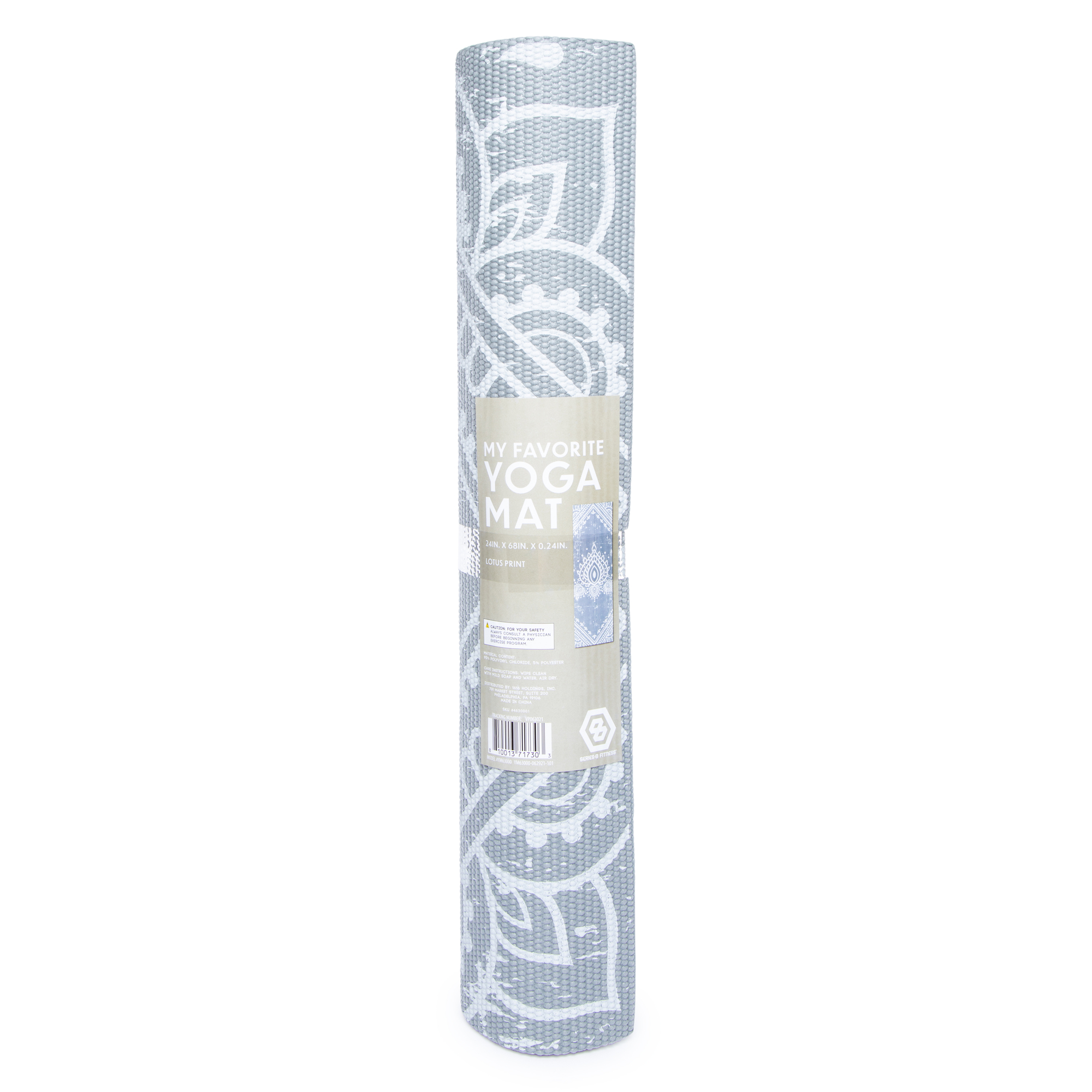 Series-8 Fitness™ Yoga Mat 24in x 68in - Lotus Print