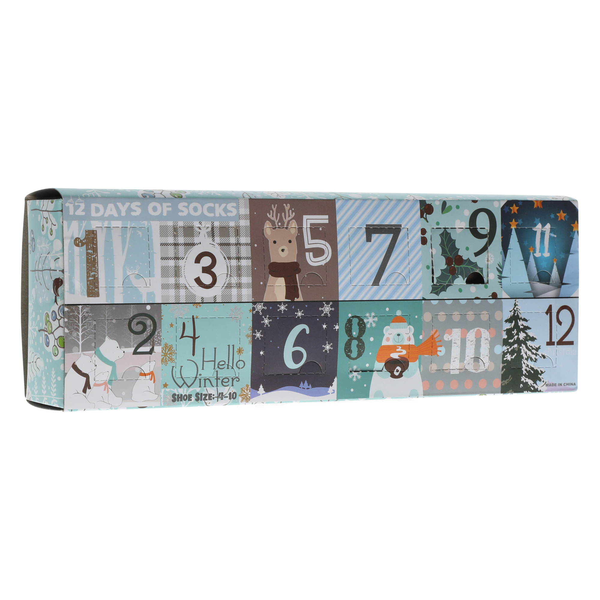 12 Days Of Christmas Surprise Socks Countdown Calendar - Winter Theme