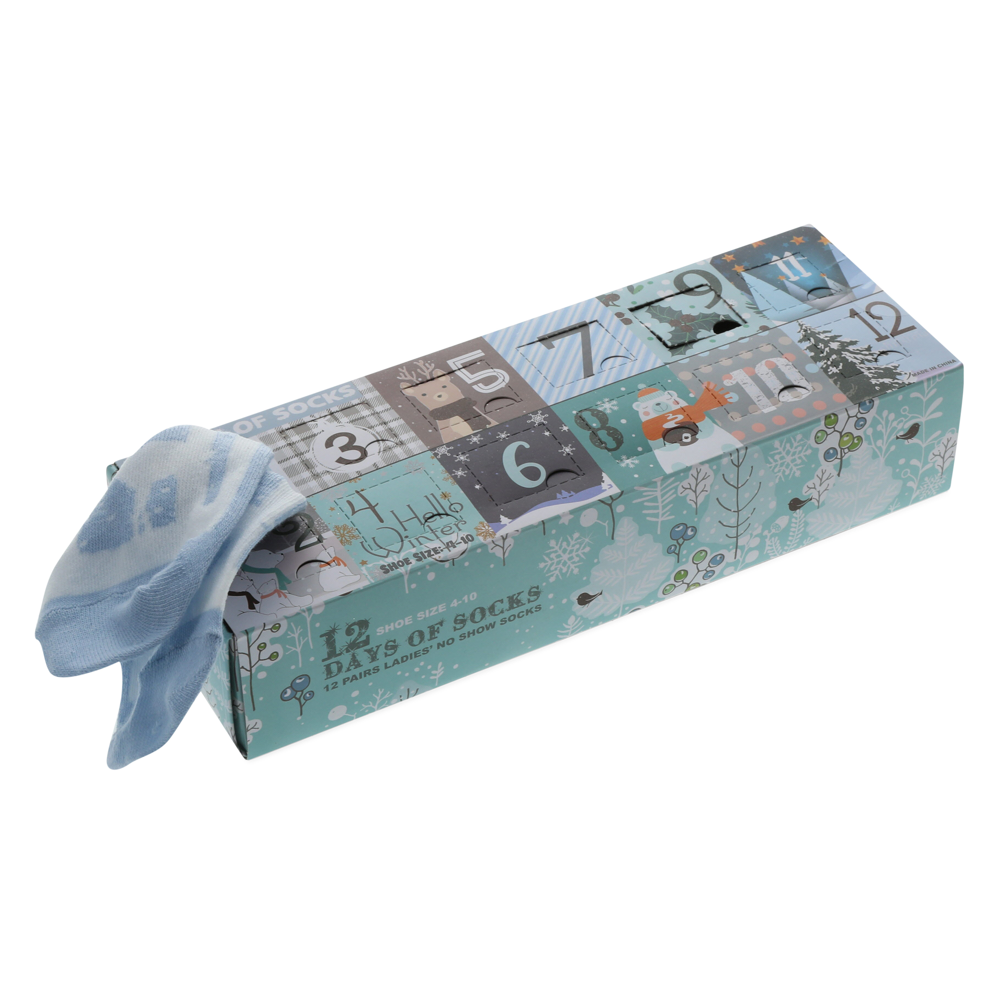 12 Days Of Christmas Surprise Socks Countdown Calendar - Winter Theme