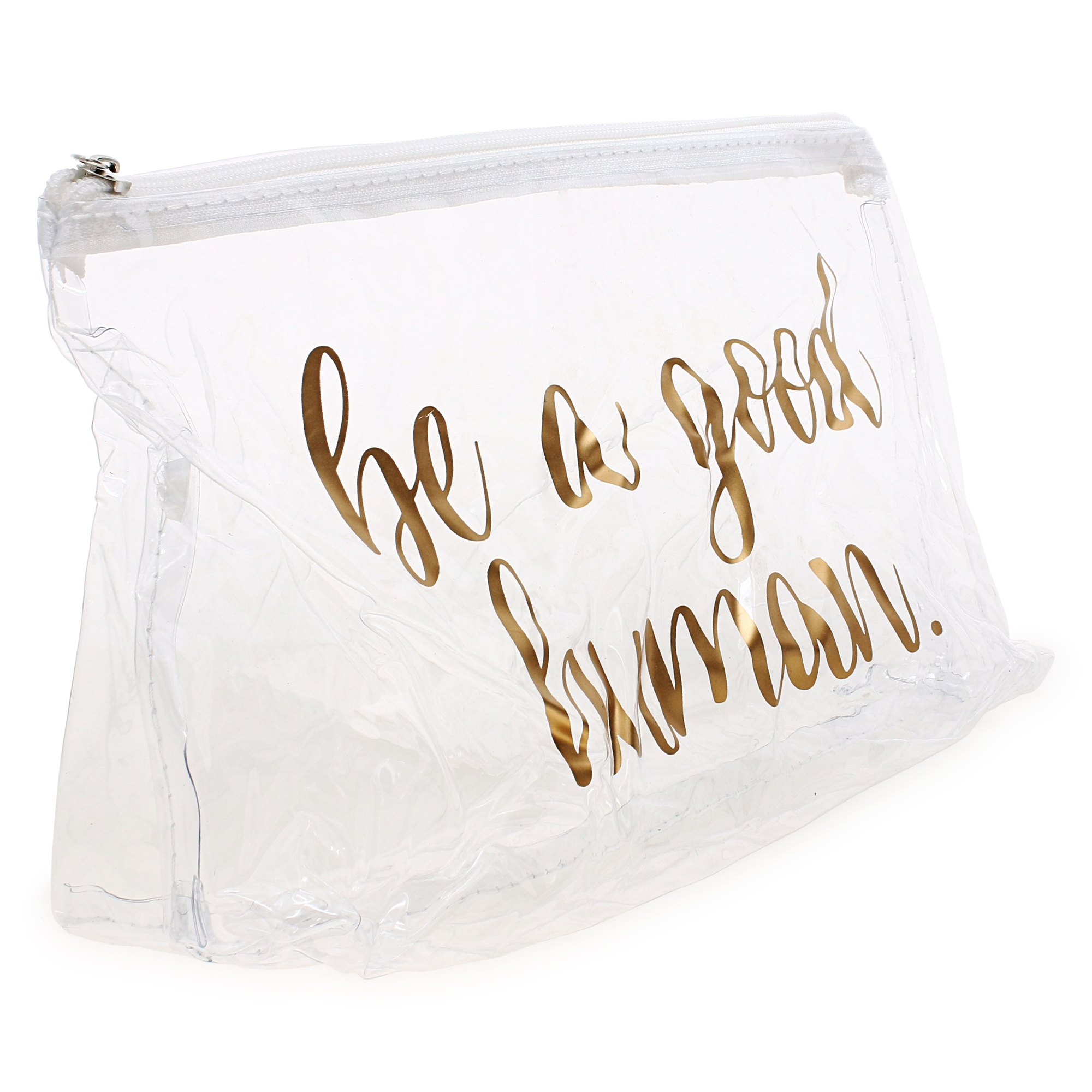 Clear Cosmetic Bag - Be A Good Human