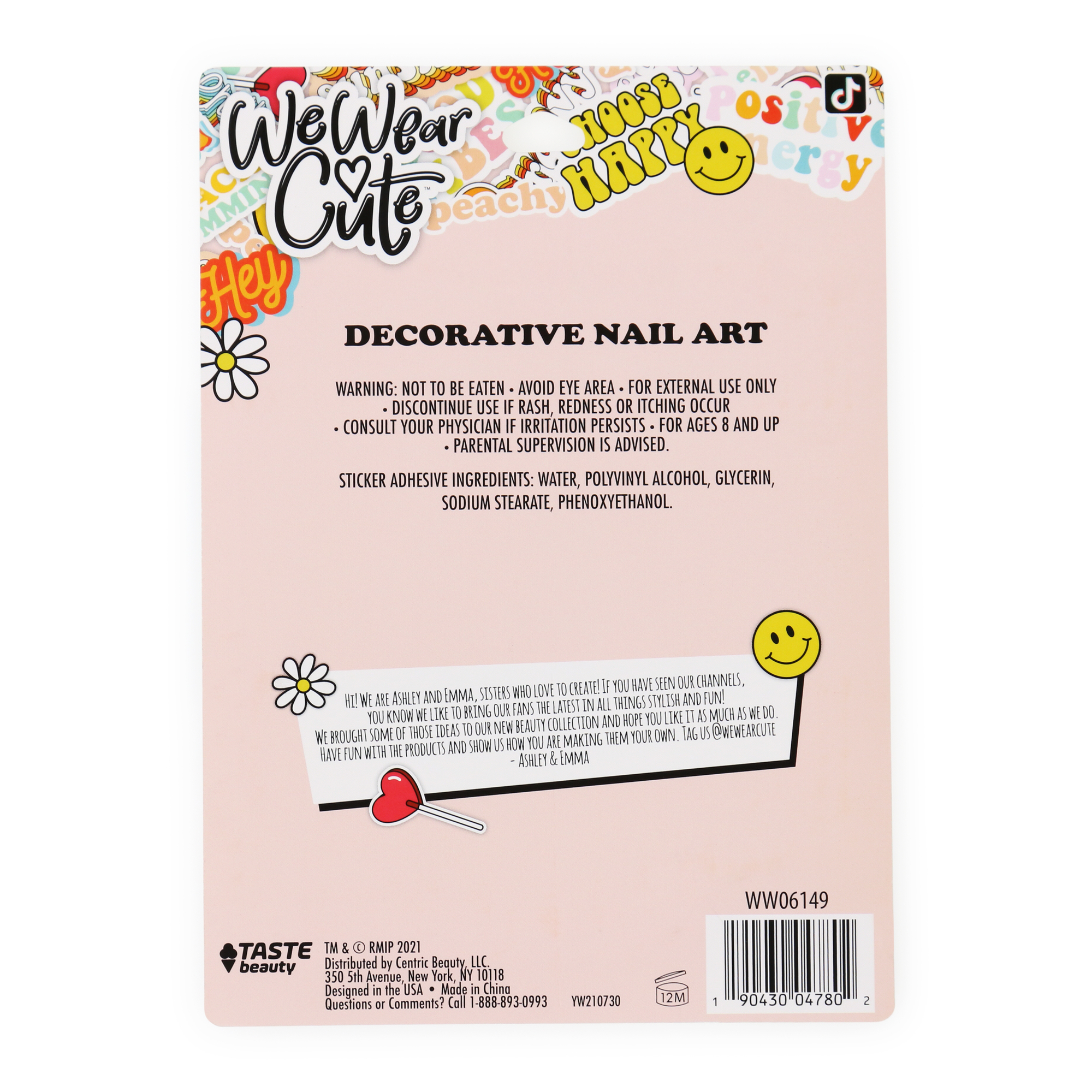 We Wear Cute™ 'Choose Happy' Nail Art Decals & Stickers 60-Piece Set