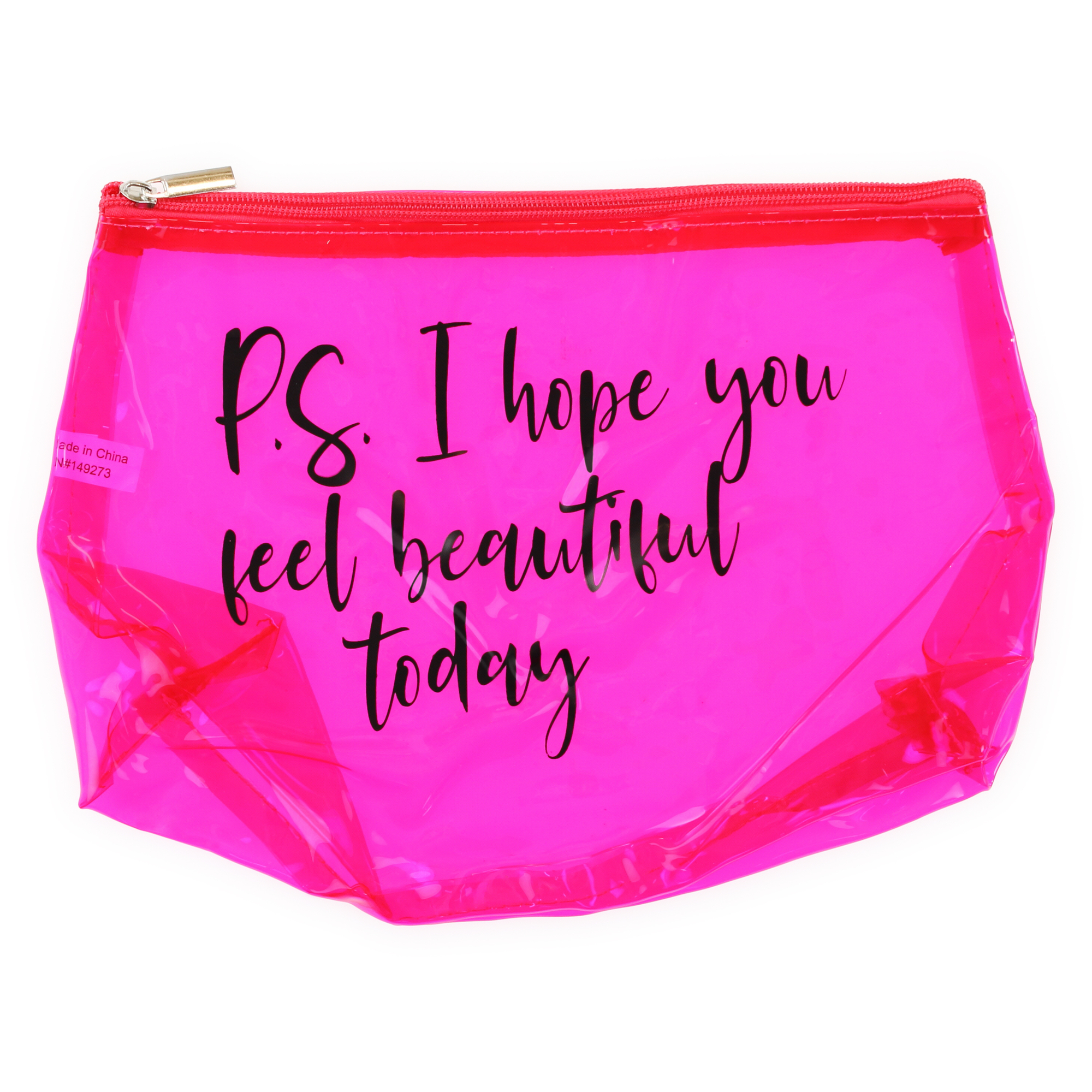 Clear Pink Cosmetic Bag - Feel Beautiful Today