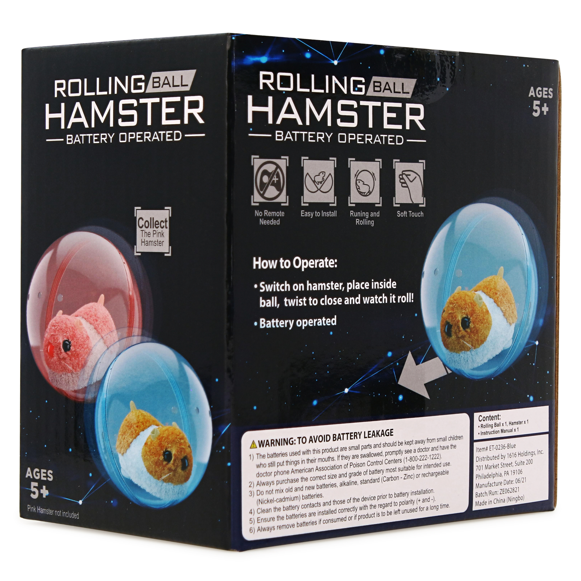 Rolling Hamster Ball Plush Toy, Battery Operated
