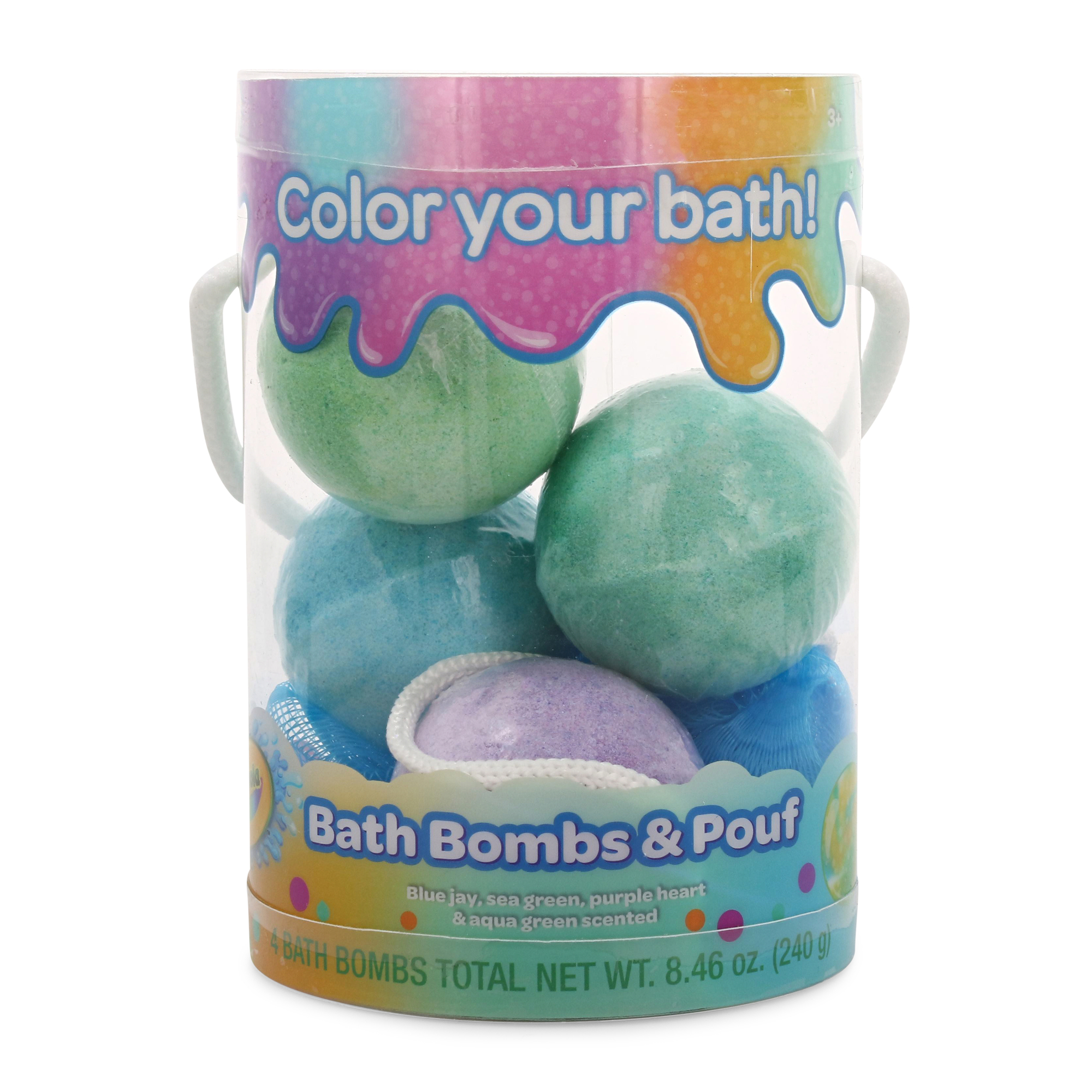Crayola® Bath Bombs & Pouf 5-Piece Set, Blues