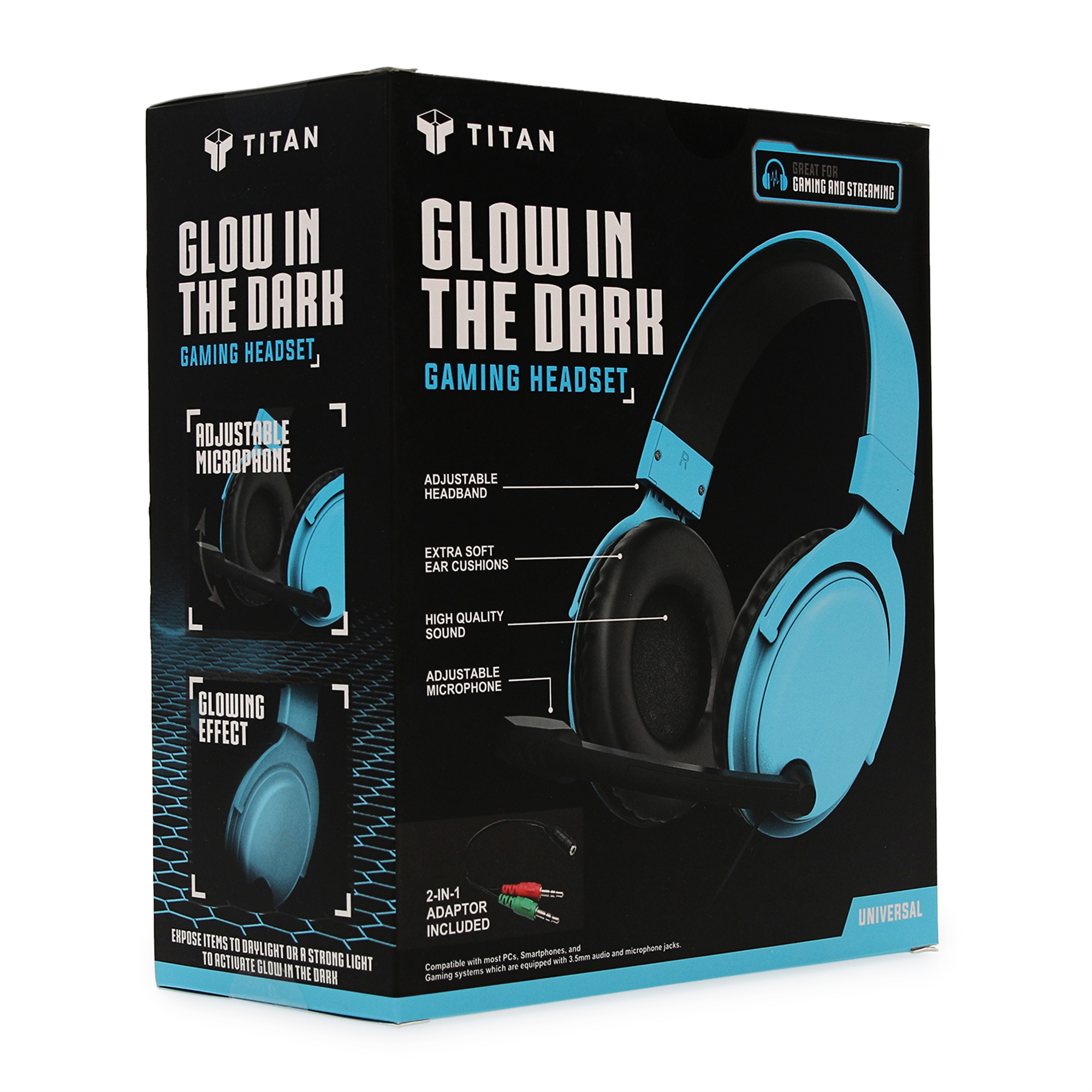 Titan™ Glow The Dark Gaming Headset, Universal Compatibility
