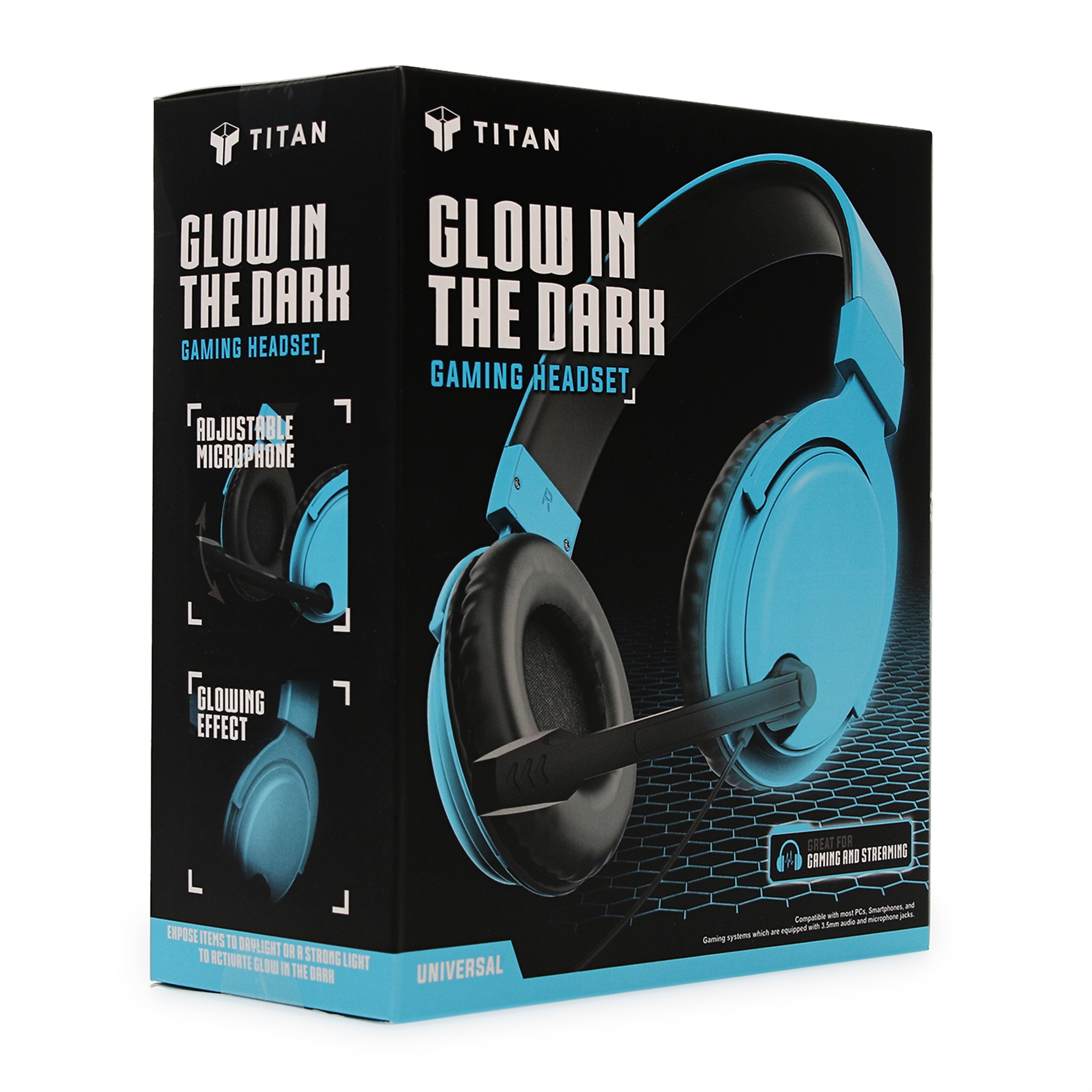 Titan™ Glow The Dark Gaming Headset, Universal Compatibility