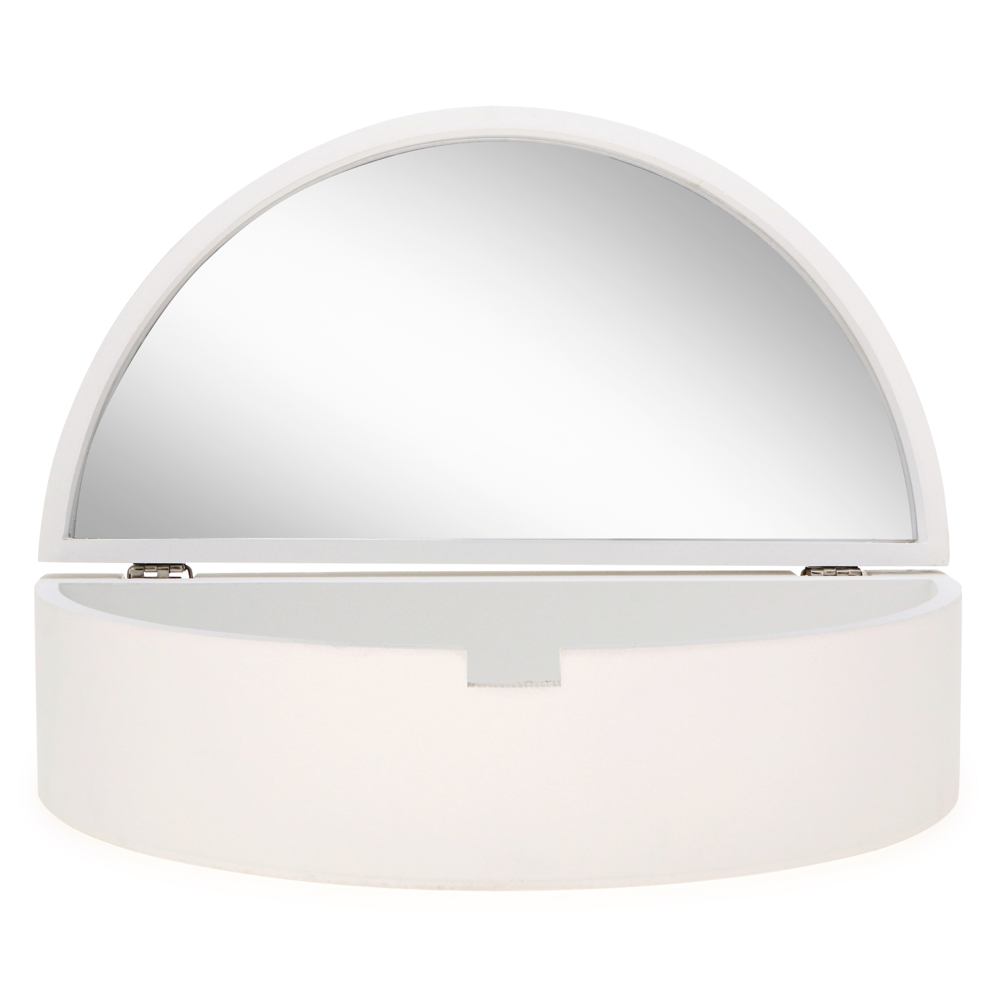 Flip Top Wall Shelf With Mirror & Storage 11.6in x 6.7in