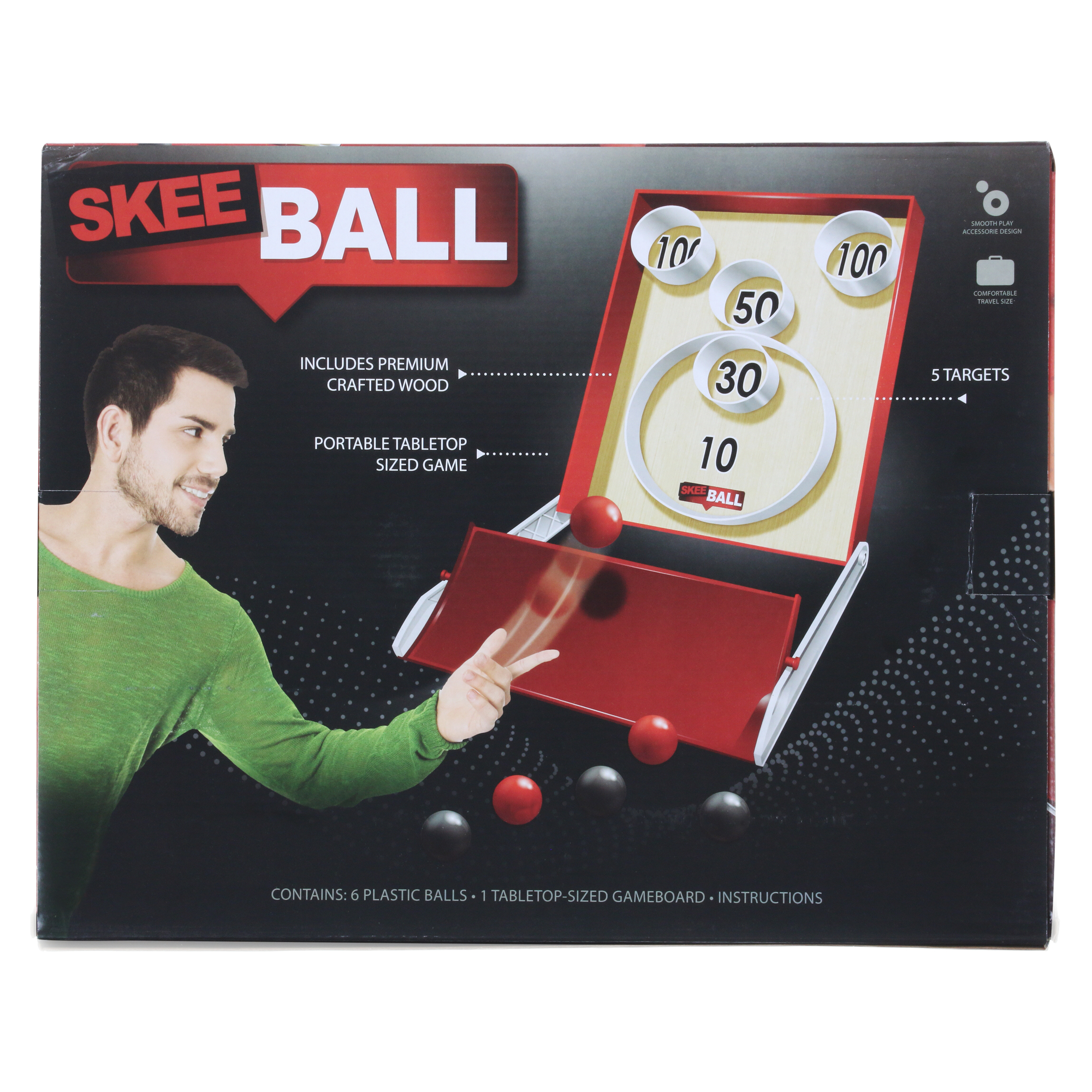 Wooden Tabletop Skee Ball Game Set