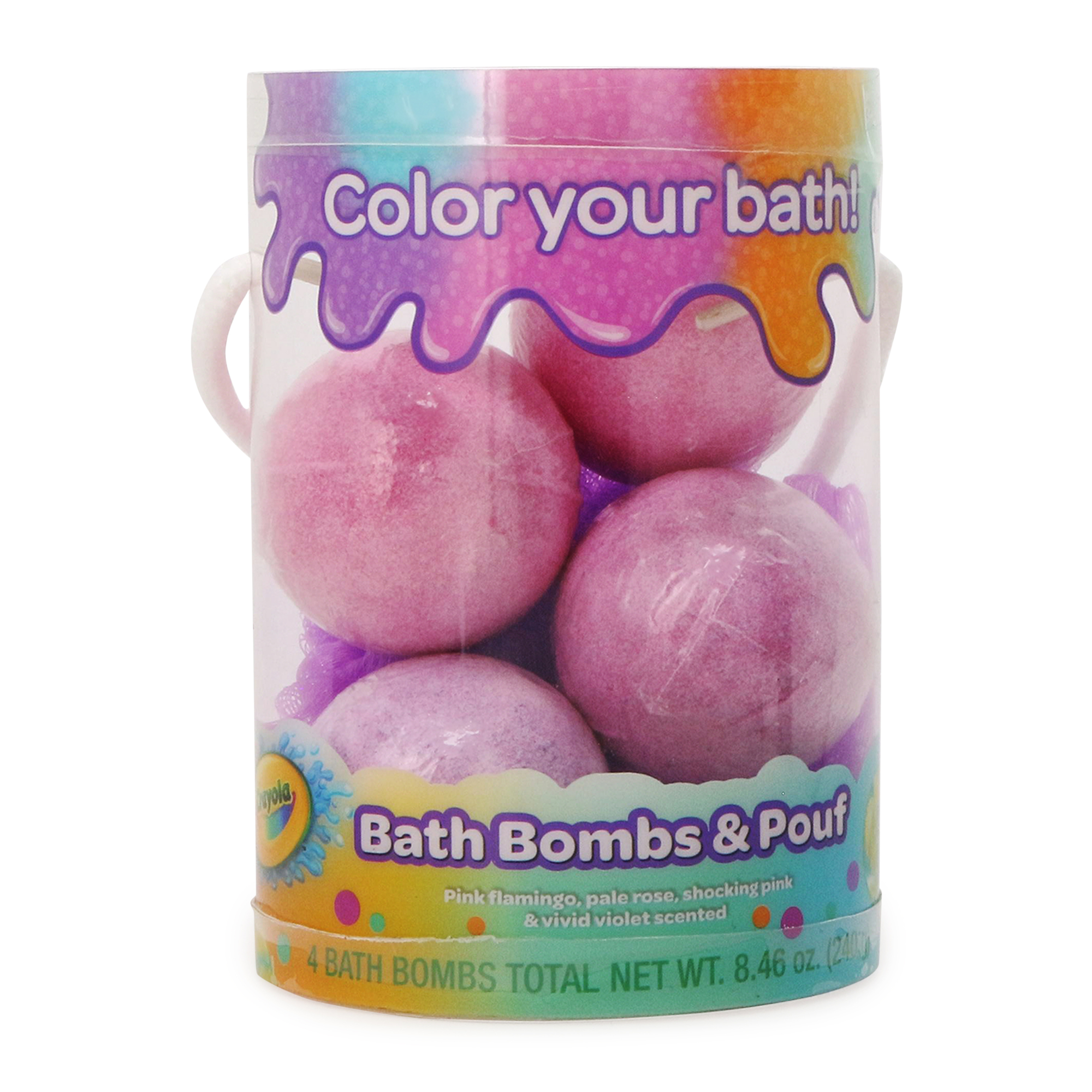 Crayola® Bath Bombs & Pouf 5-Piece Set, Pinks
