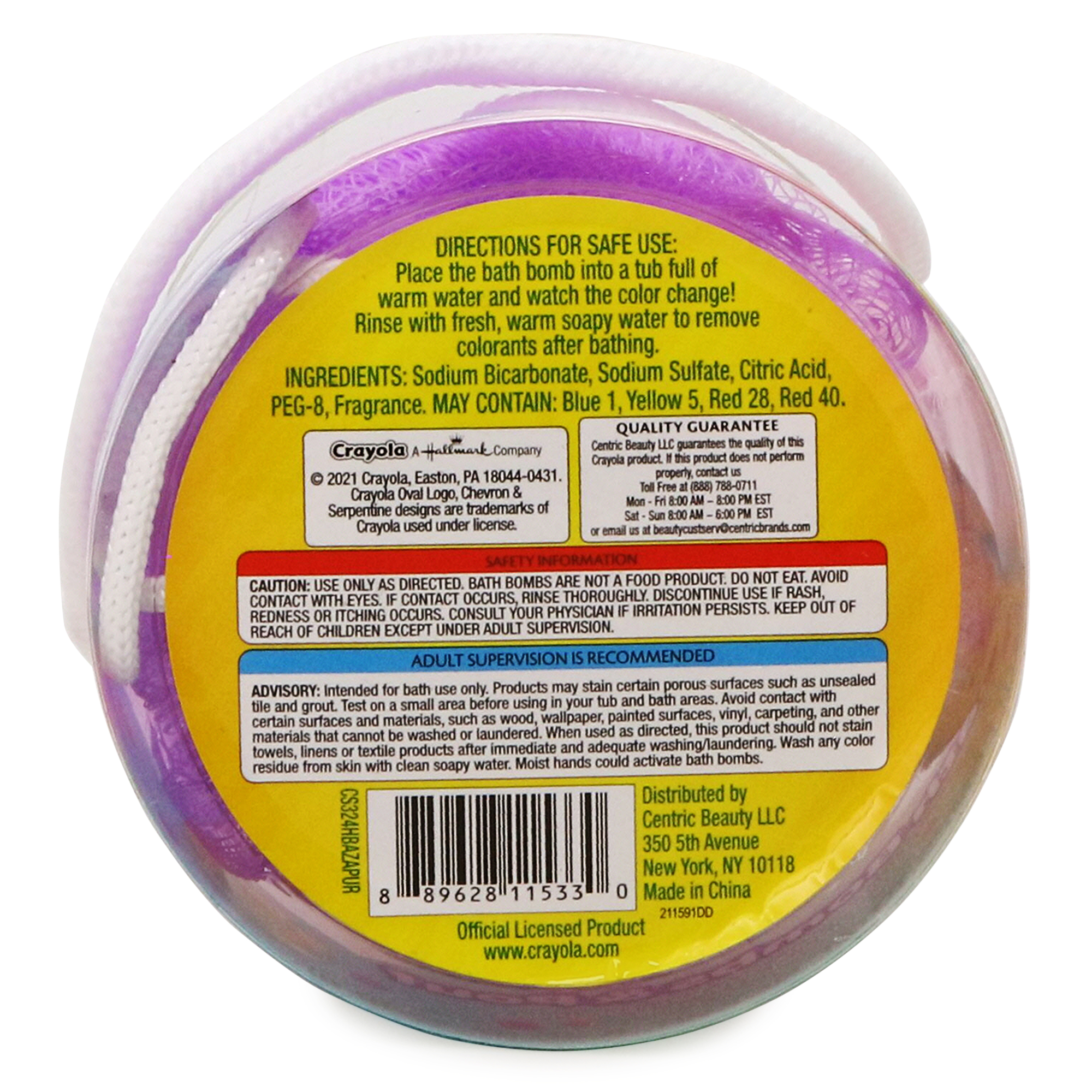 Crayola® Bath Bombs & Pouf 5-Piece Set, Pinks