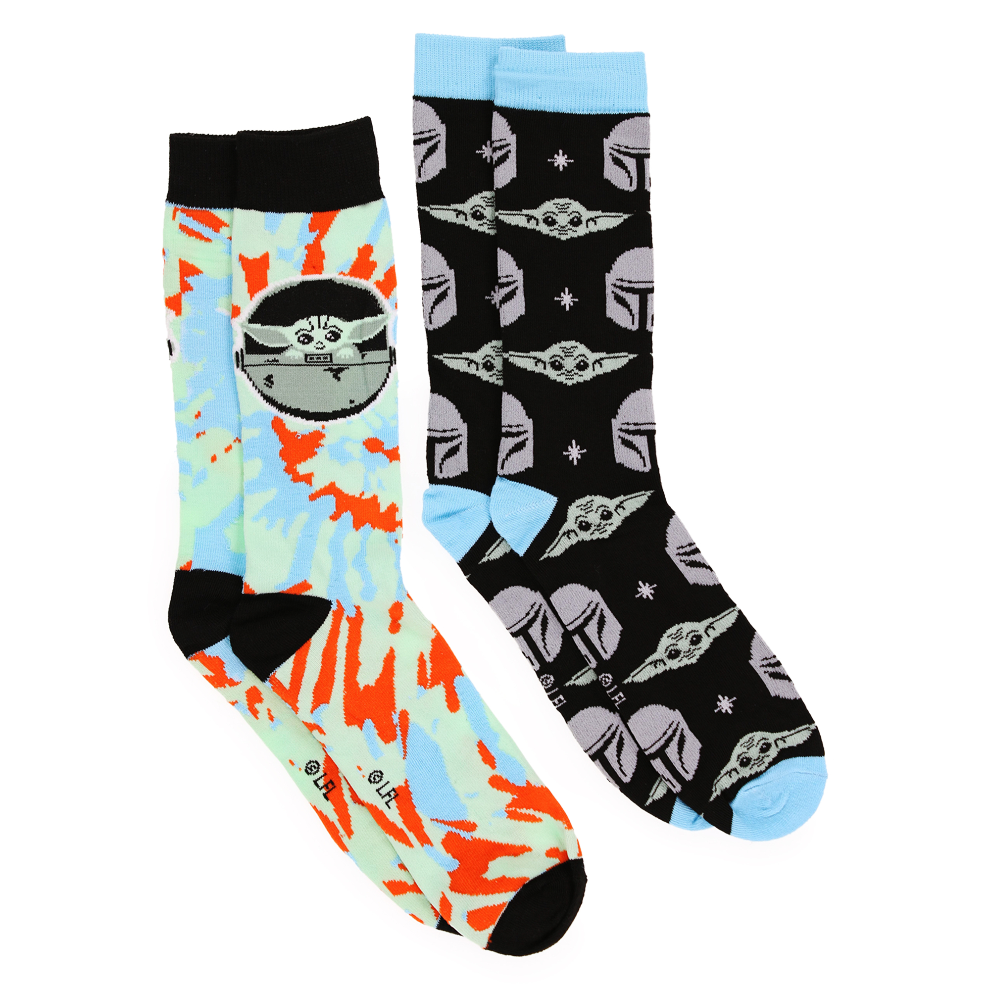 Young Men's Star Wars® The Mandalorian™ Grogu Tie Dye Crew Socks, 2 Pairs
