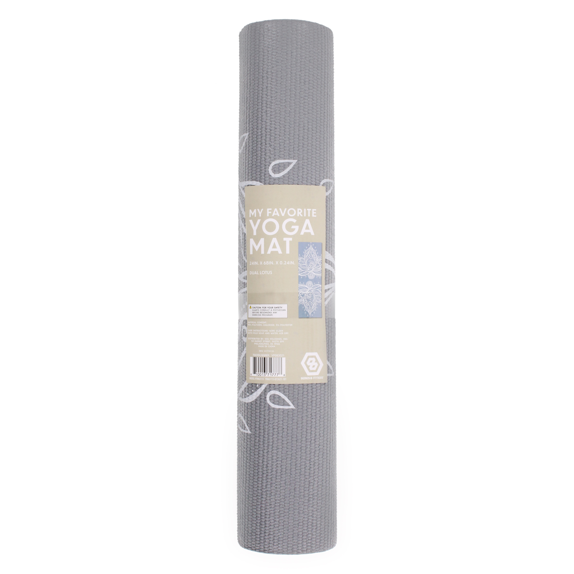 Series-8 Fitness™ Dual Lotus Yoga Mat 68in x 24in