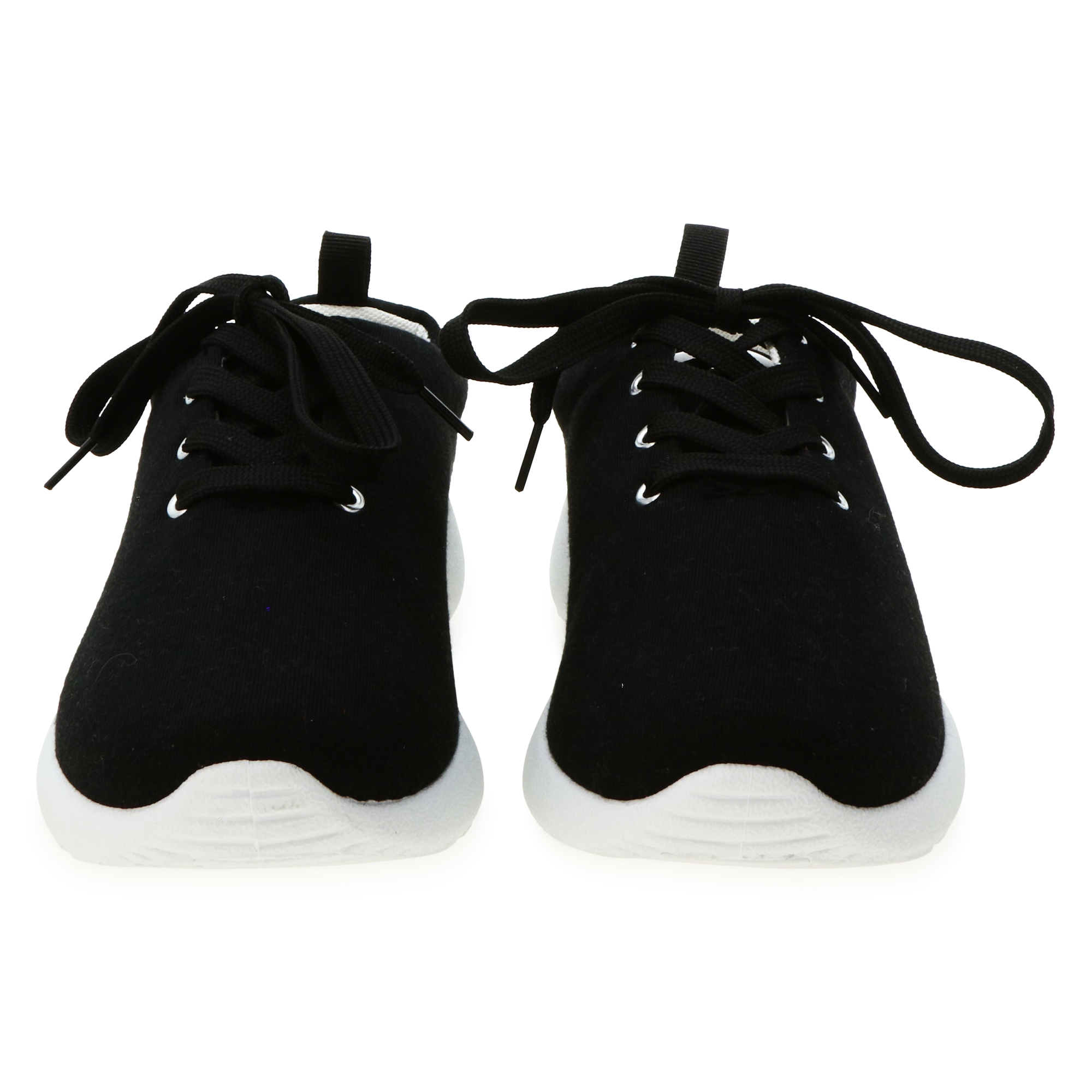 Ladies Black Jersey Fabric Sneakers