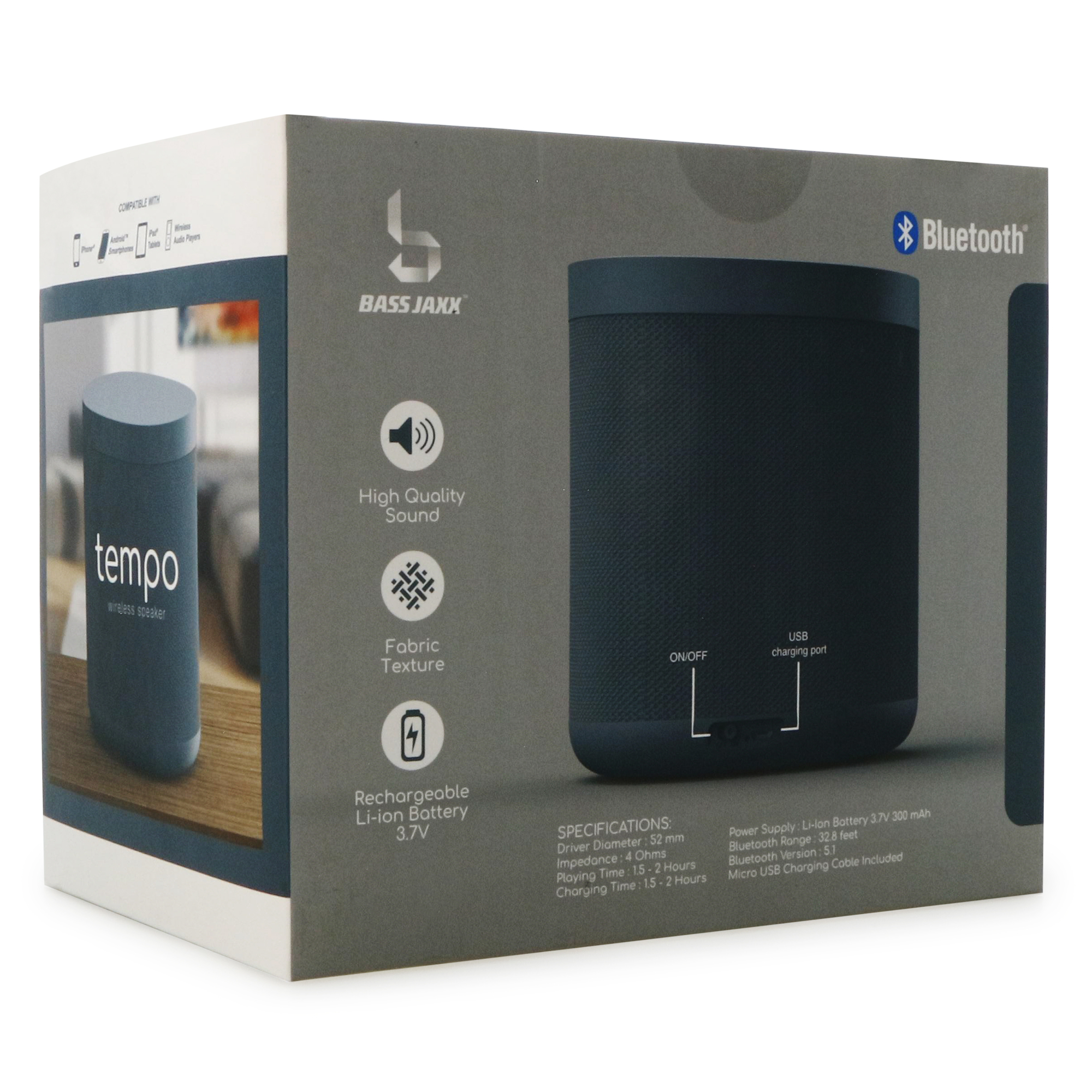 tempo fabric wrap bluetooth® speaker | Five Below