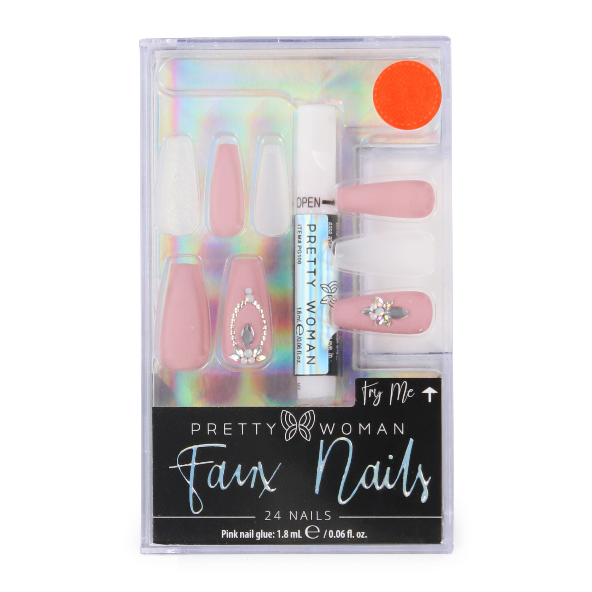 Pretty Woman Faux Nails 24-Piece Set With Nail Glue