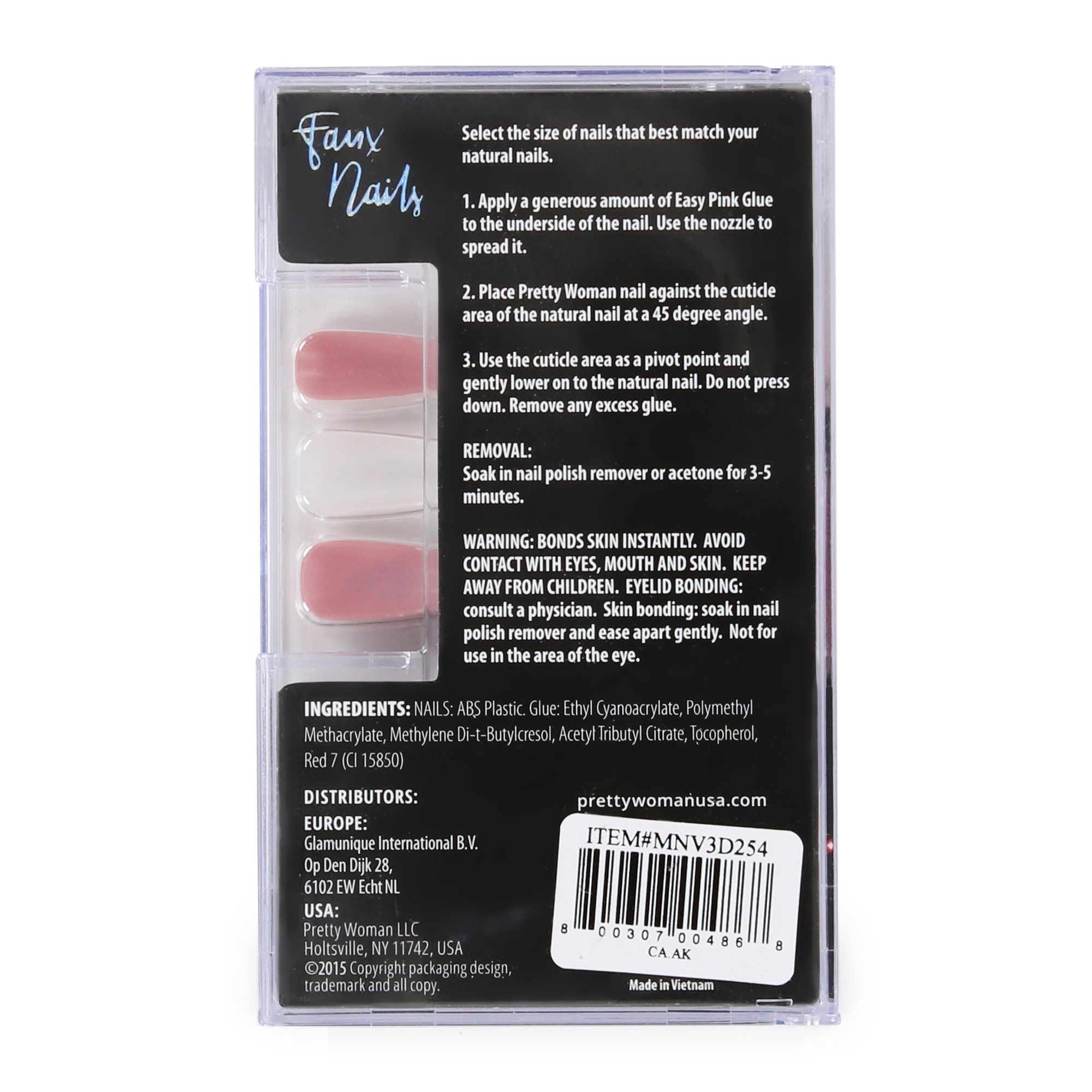 Pretty Woman Faux Nails 24-Piece Set With Nail Glue
