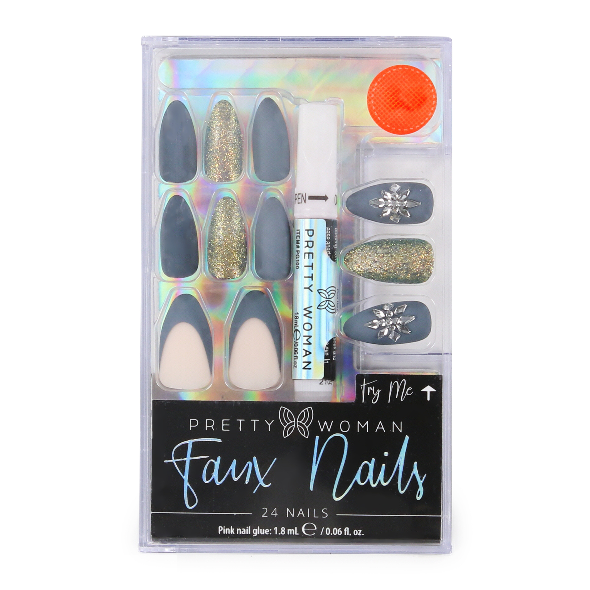 Pretty Woman Faux Nails 24-Piece Set With Nail Glue