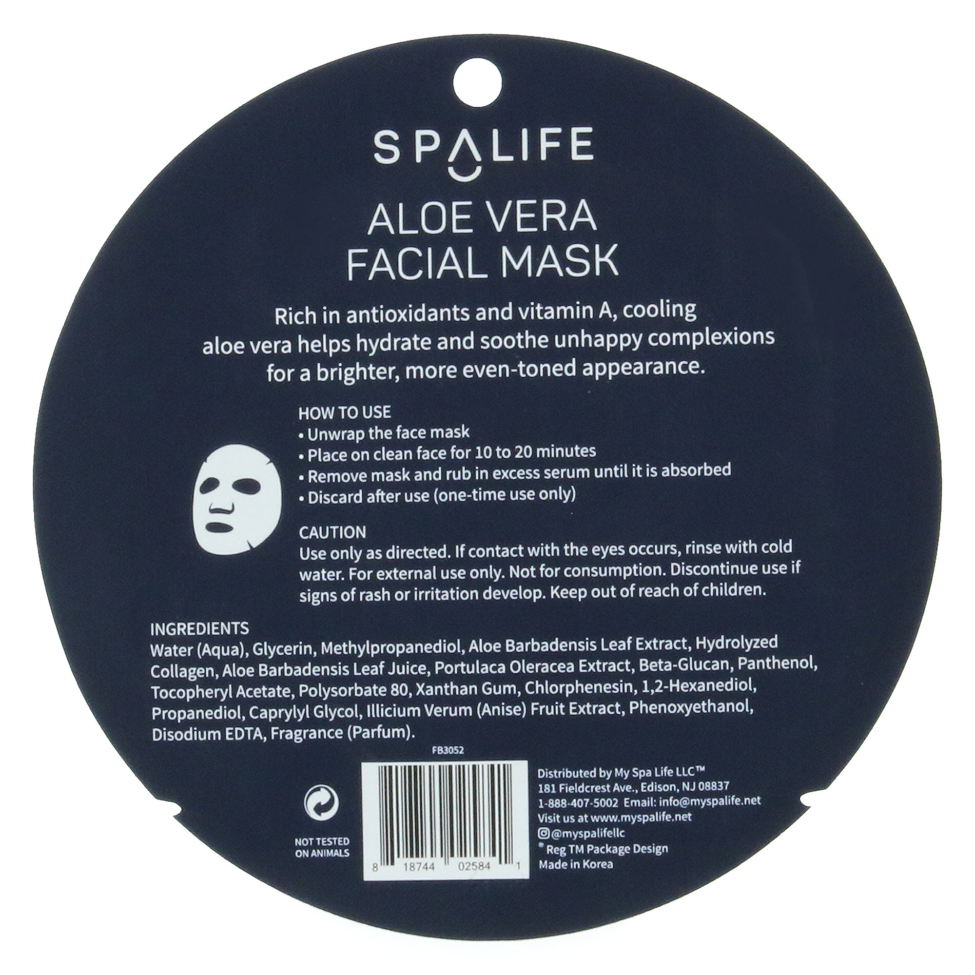 Spa Life™ Aloe Vera Facial Mask