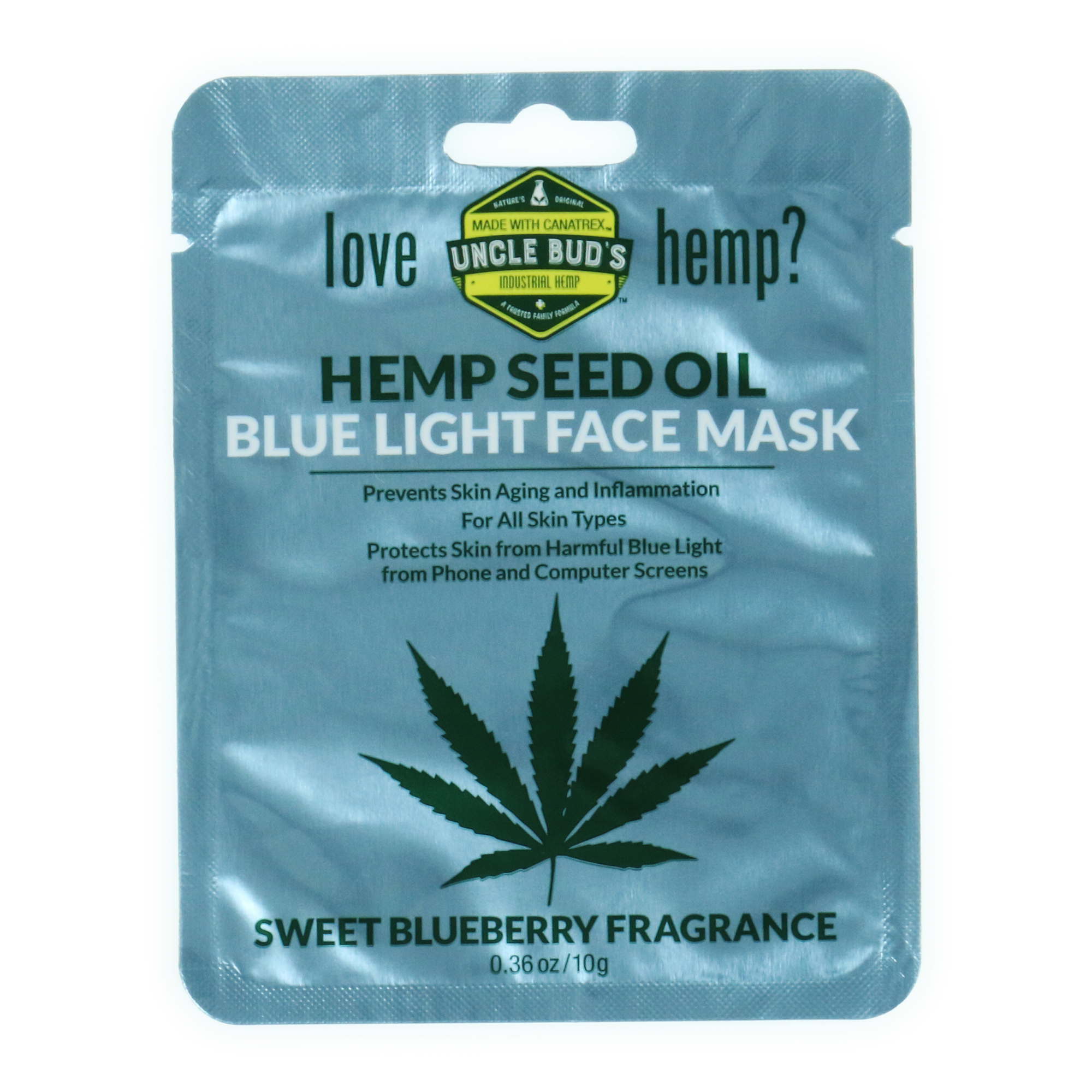 Uncle Bud's® Hemp Seed Oil Blue Light Face Mask