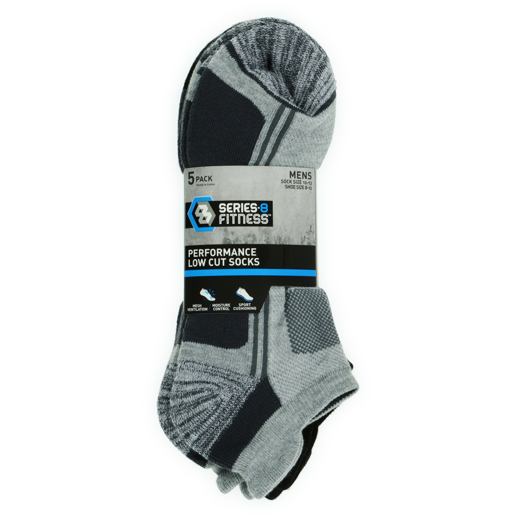Series-8 Fitness™ Men's Low-Cut Performance Socks 5-Pack