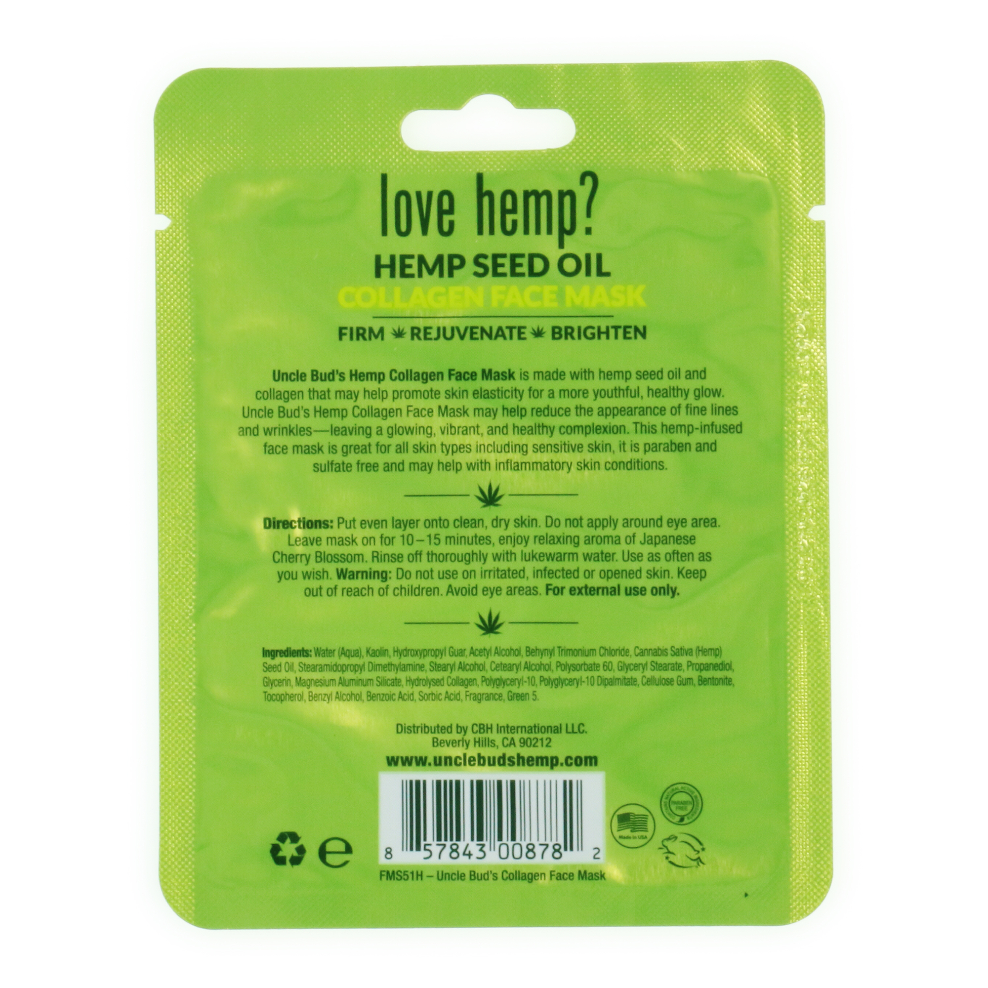 Uncle Bud's® Hemp Seed Oil Collagen Face Mask