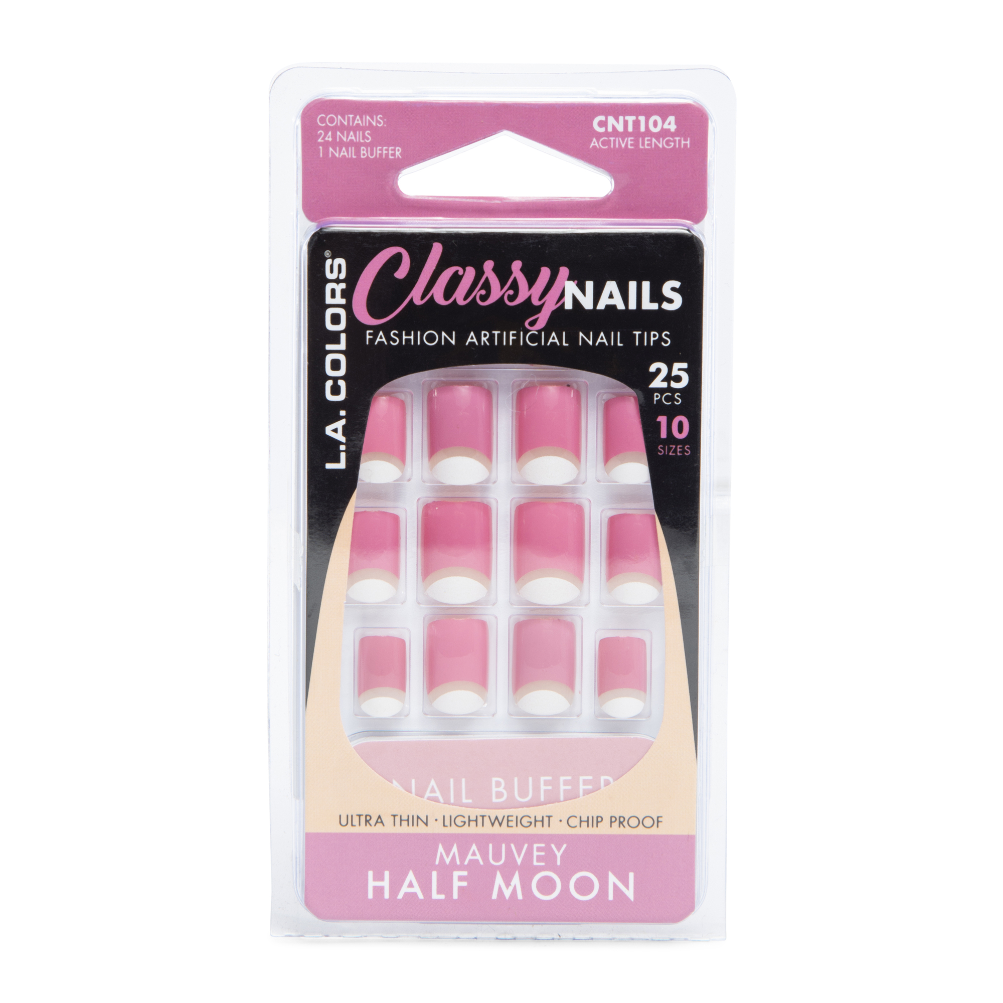 L.A. Colors® Classy Nails Half Moon Nail Tips 25-Piece Nail Kit - Mauvey