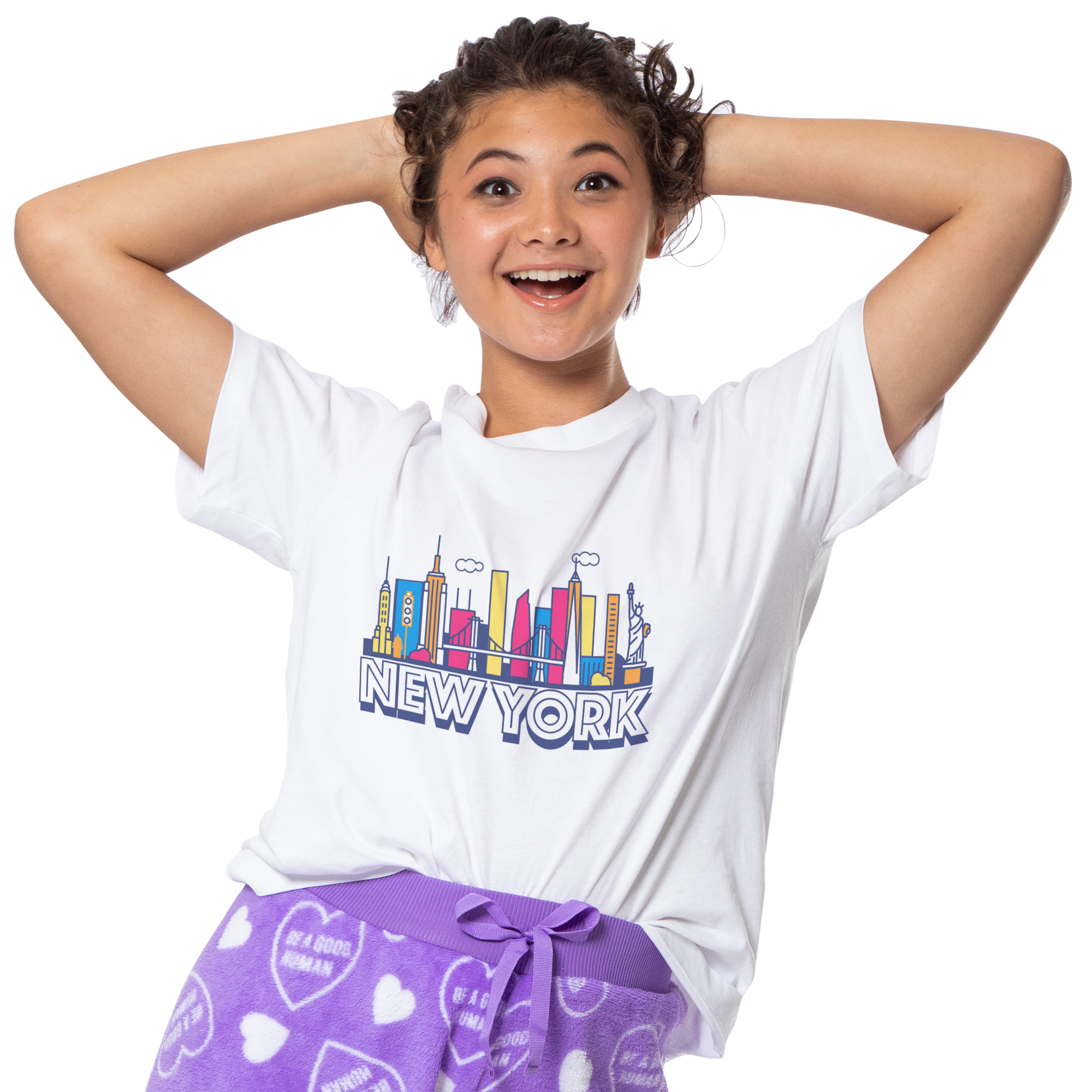 Neon Nyc Skyline Graphic Tee