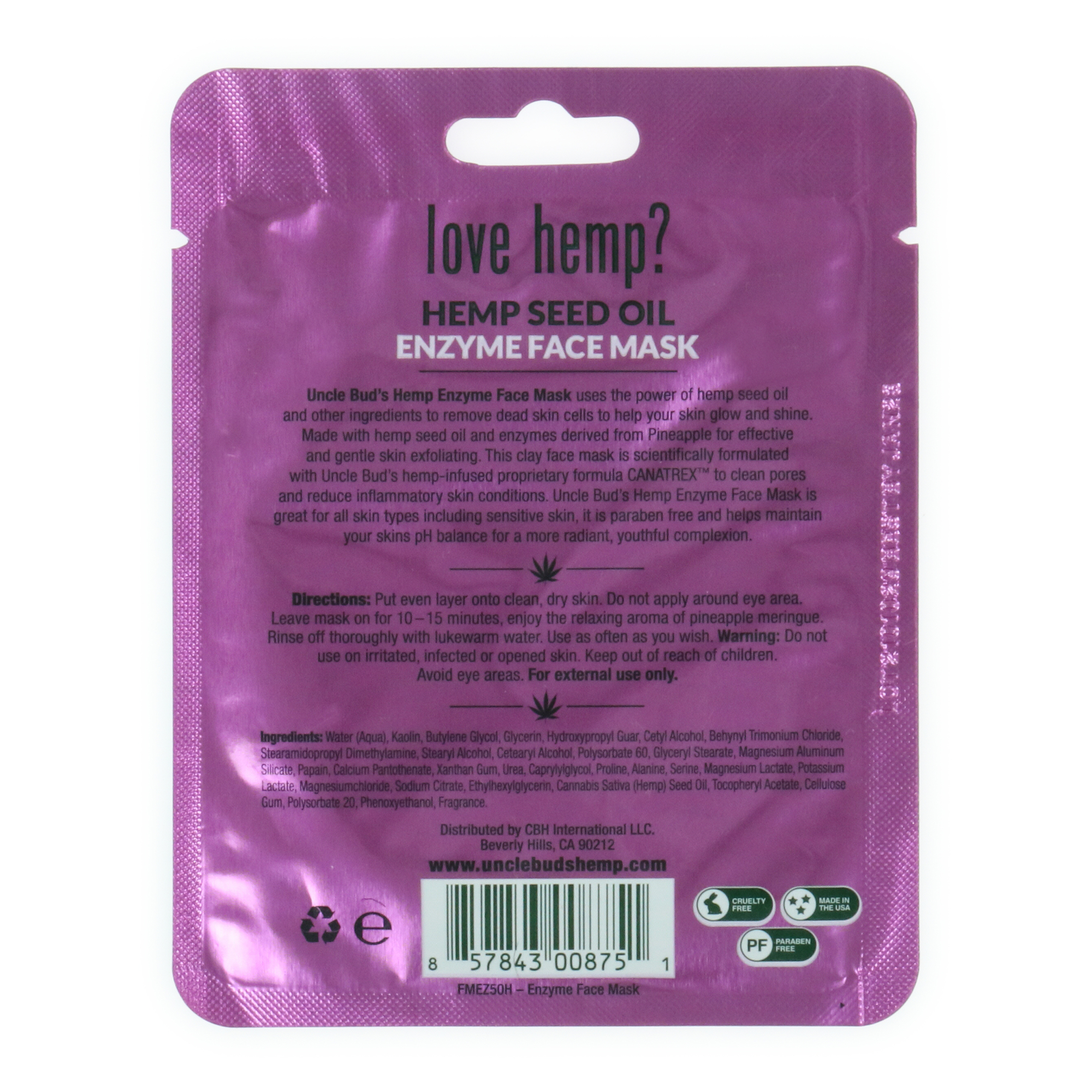 Uncle Bud's® Hemp Seed Oil Enzyme Face Mask