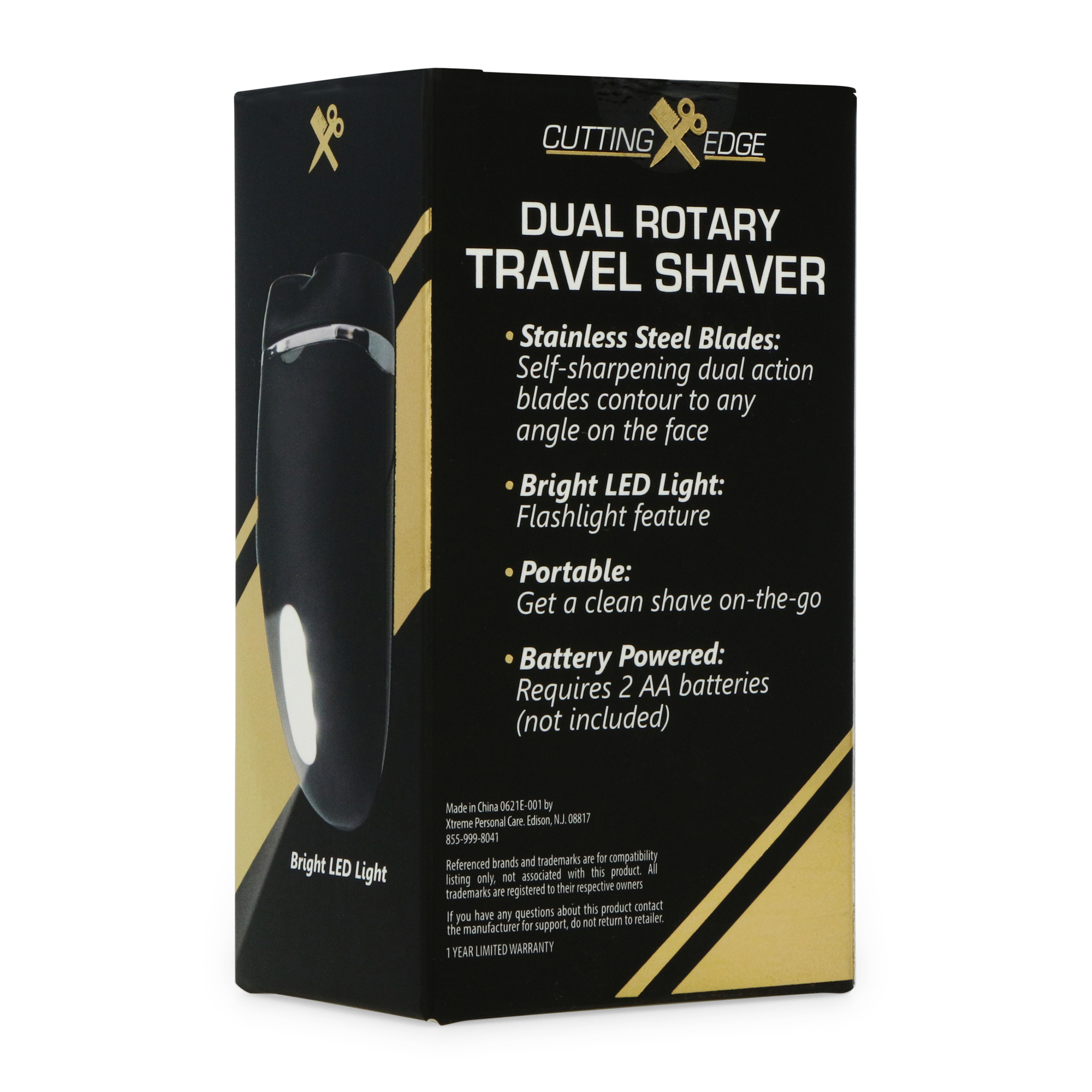 Cutting Edge Dual Rotary Shaver, Battery Powered