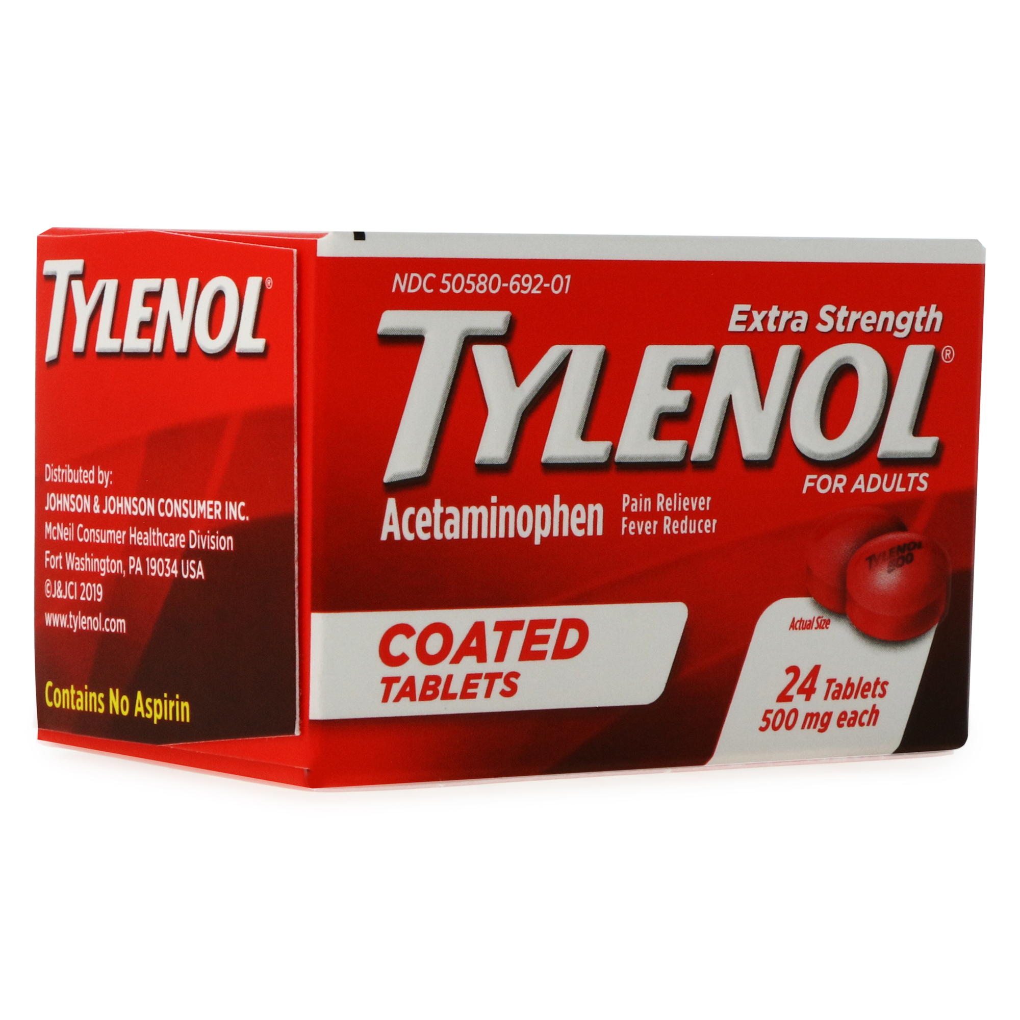 Extra Strength Tylenol® Acetaminophen 500Mg, 24 Coated Tablets
