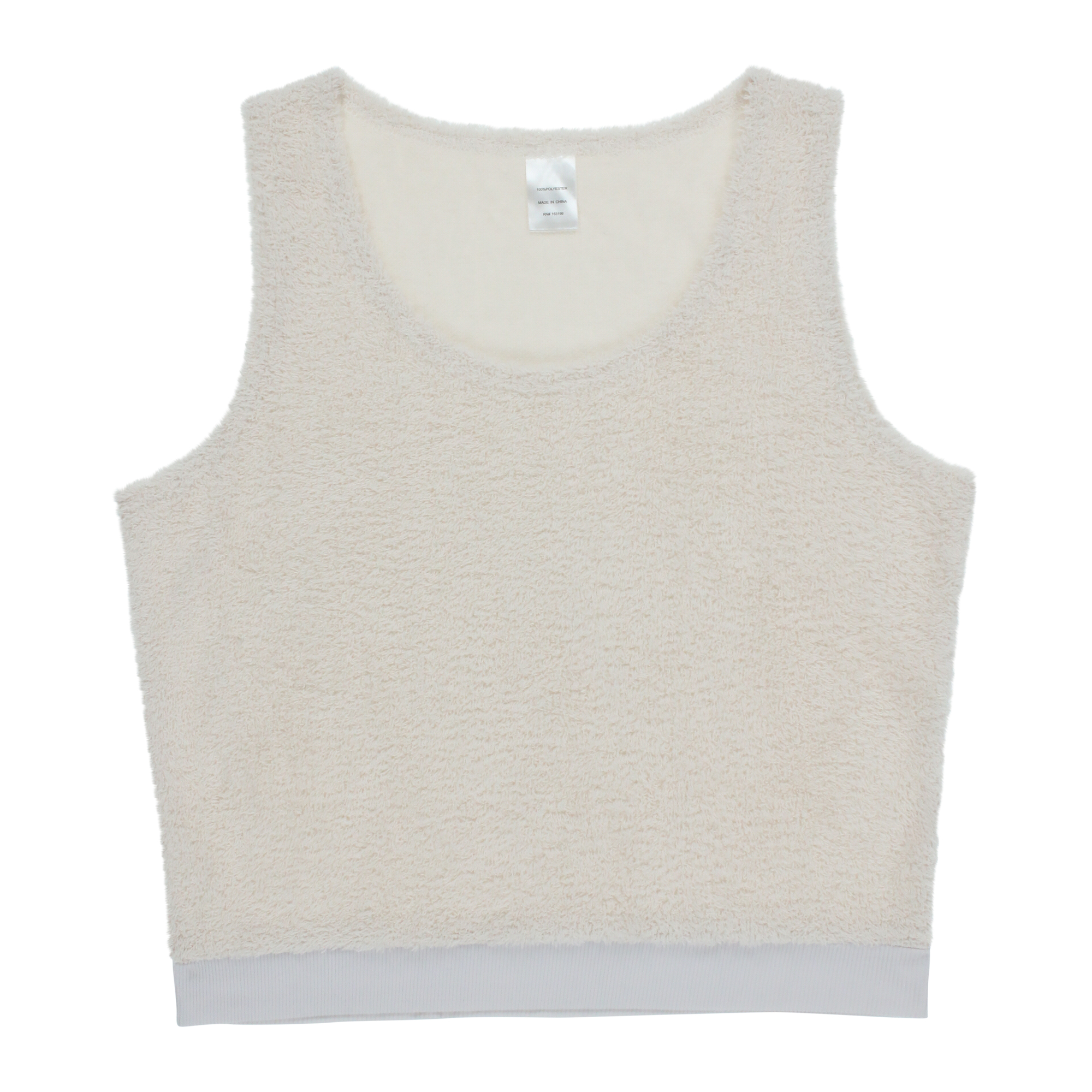 Cream Cozy Teddy Cropped Cami