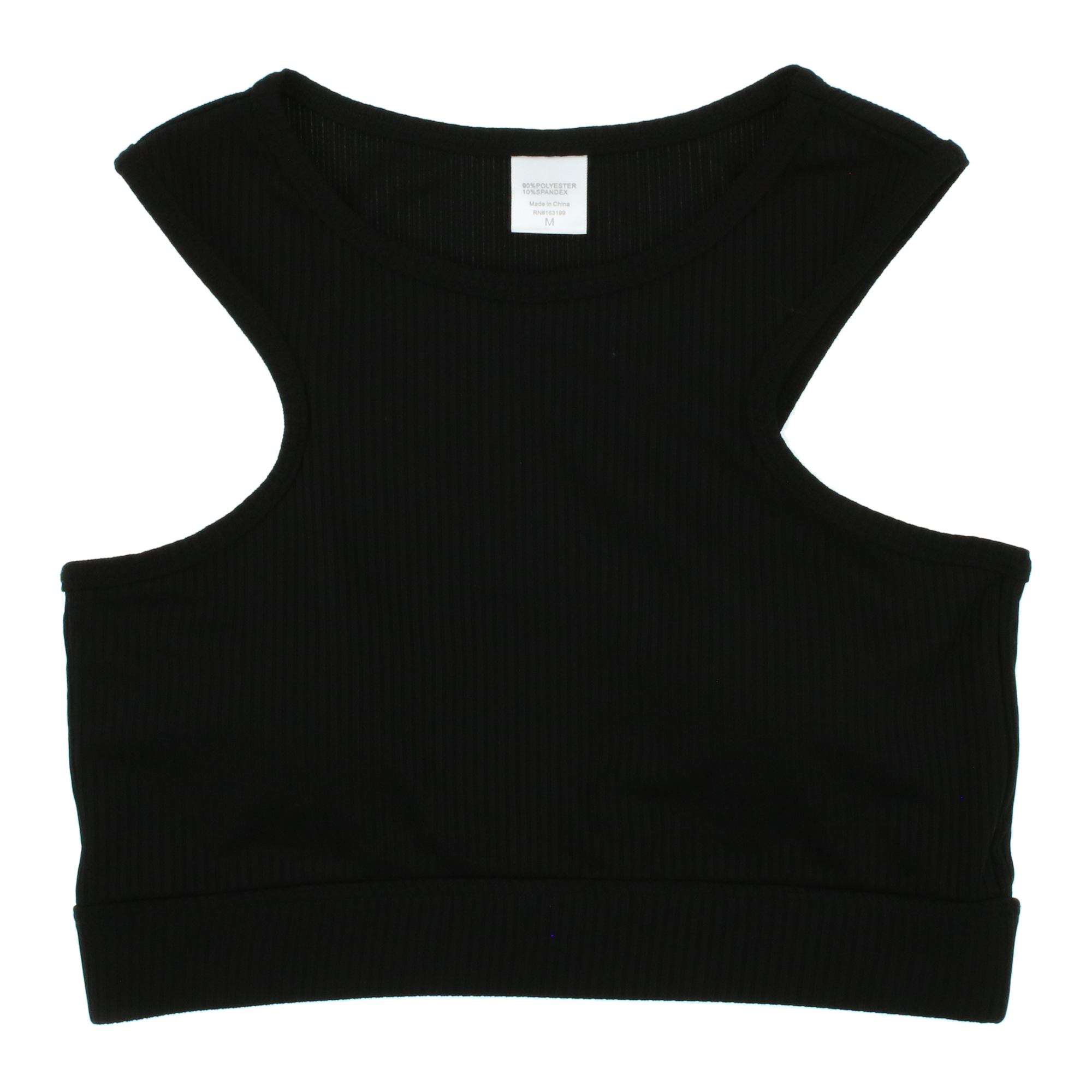 Black Ribbed Razor Sports Bra
