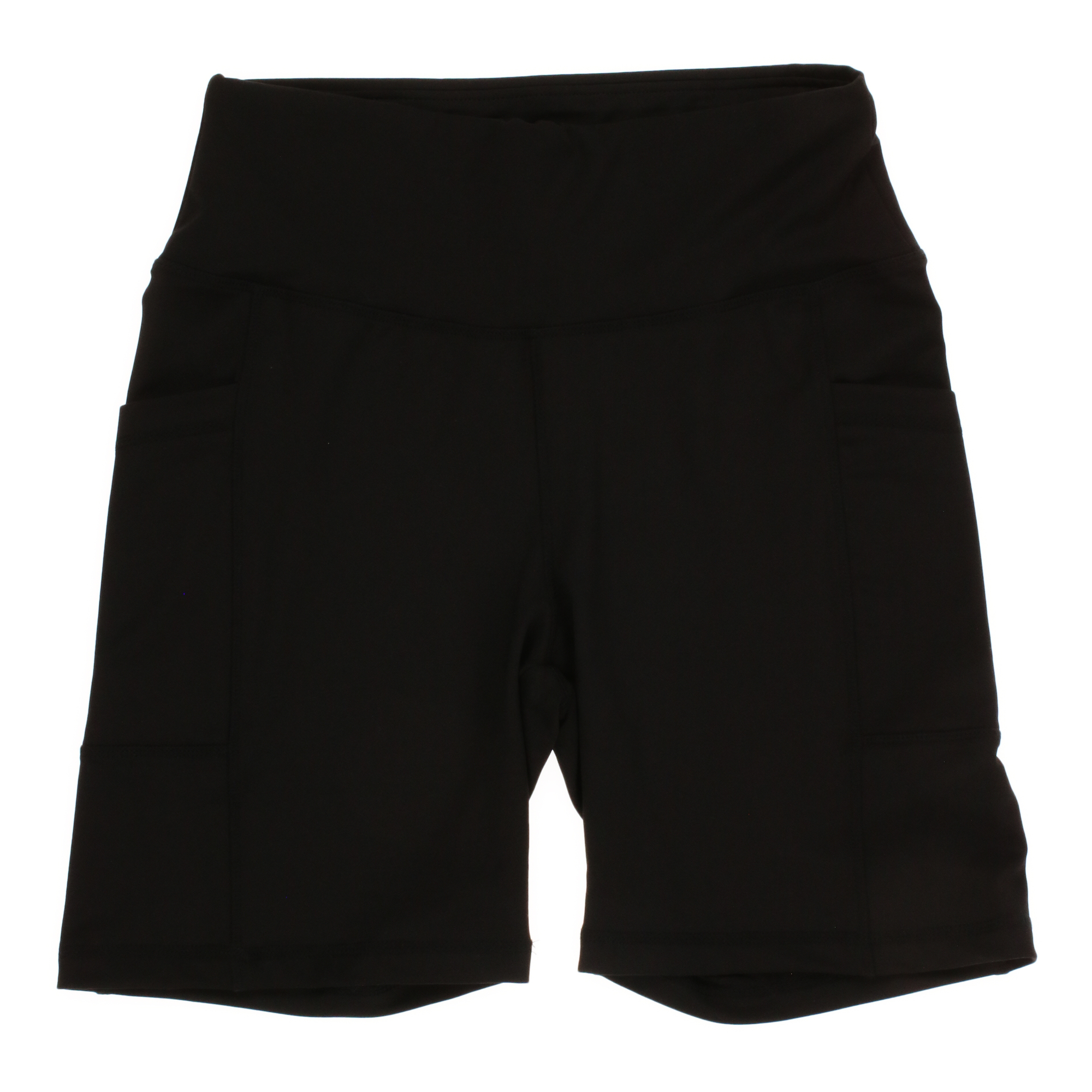 Black High Waist Bike Shorts w/ Pockets