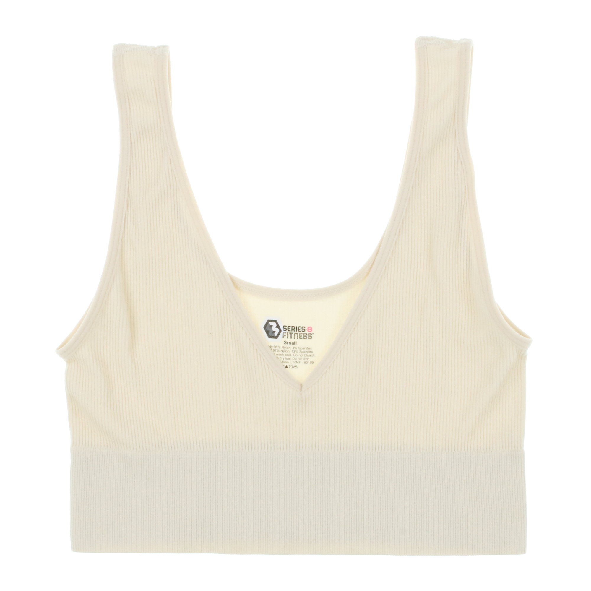 Blue V Neck Ribbed Bralette