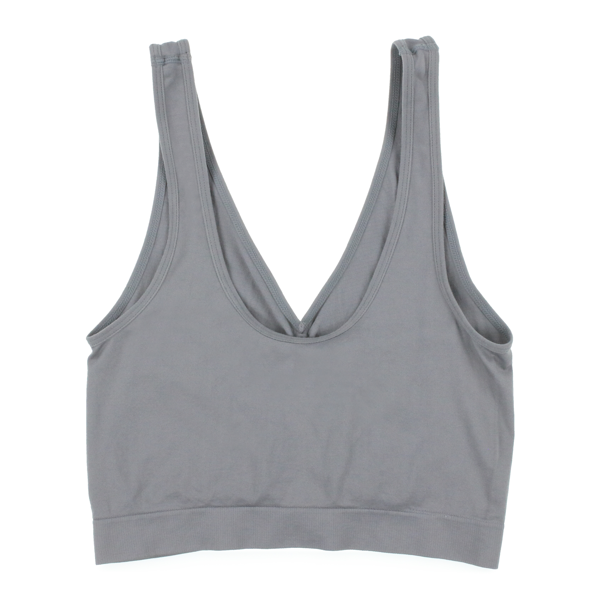 Gray Ruched Sports Bra