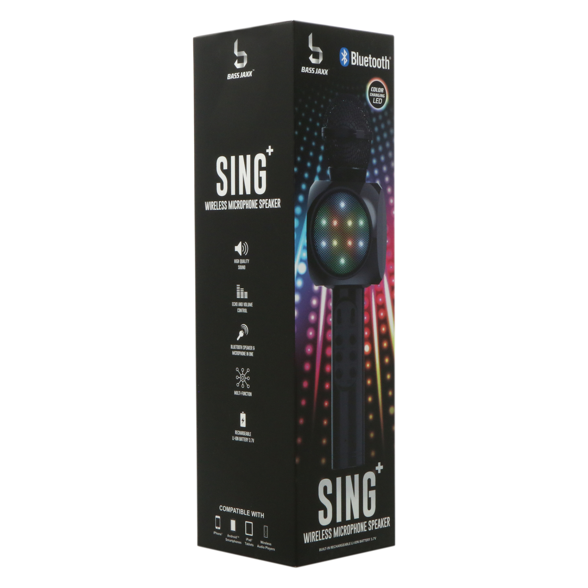 Sing+ Wireless Bluetooth® Karaoke Microphone With Speaker & LED Lights
