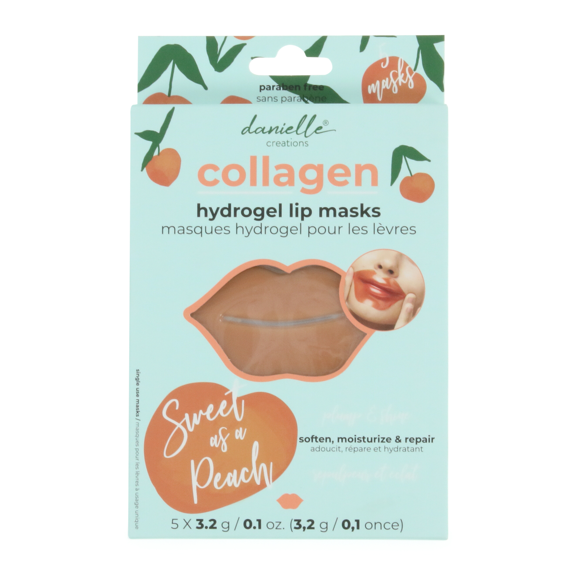Danielle Creations® Collagen & Peach Lip Masks 5-Count