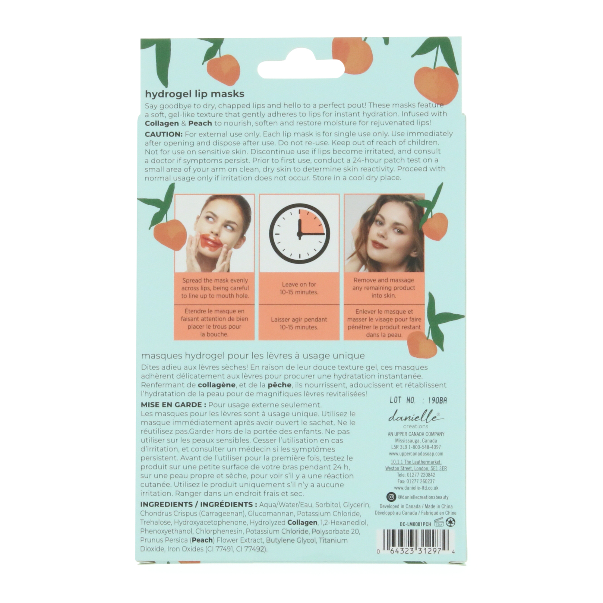 Danielle Creations® Collagen & Peach Lip Masks 5-Count