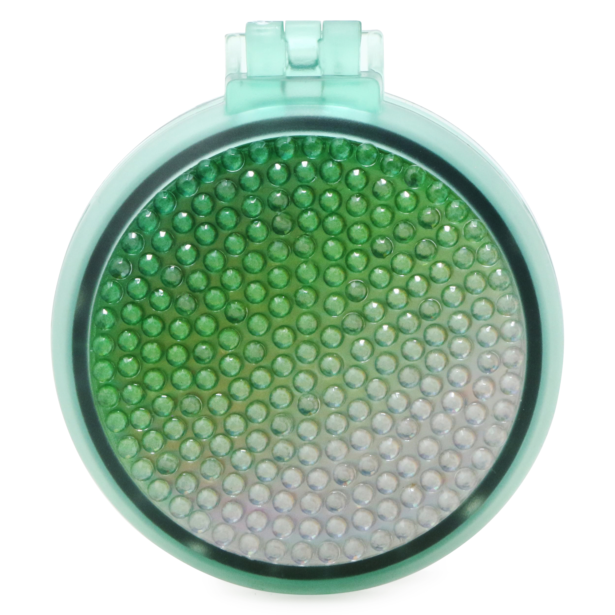 Rhinestone Pop-Up Travel Hair Brush With Mirror