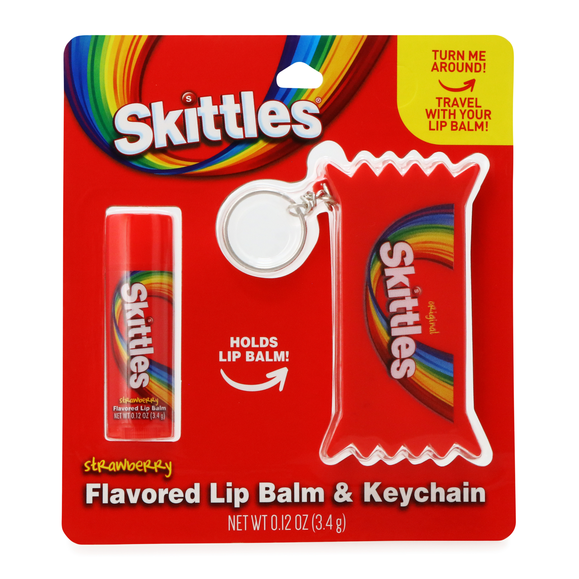 Skittles® Strawberry Flavored Lip Balm & Keychain