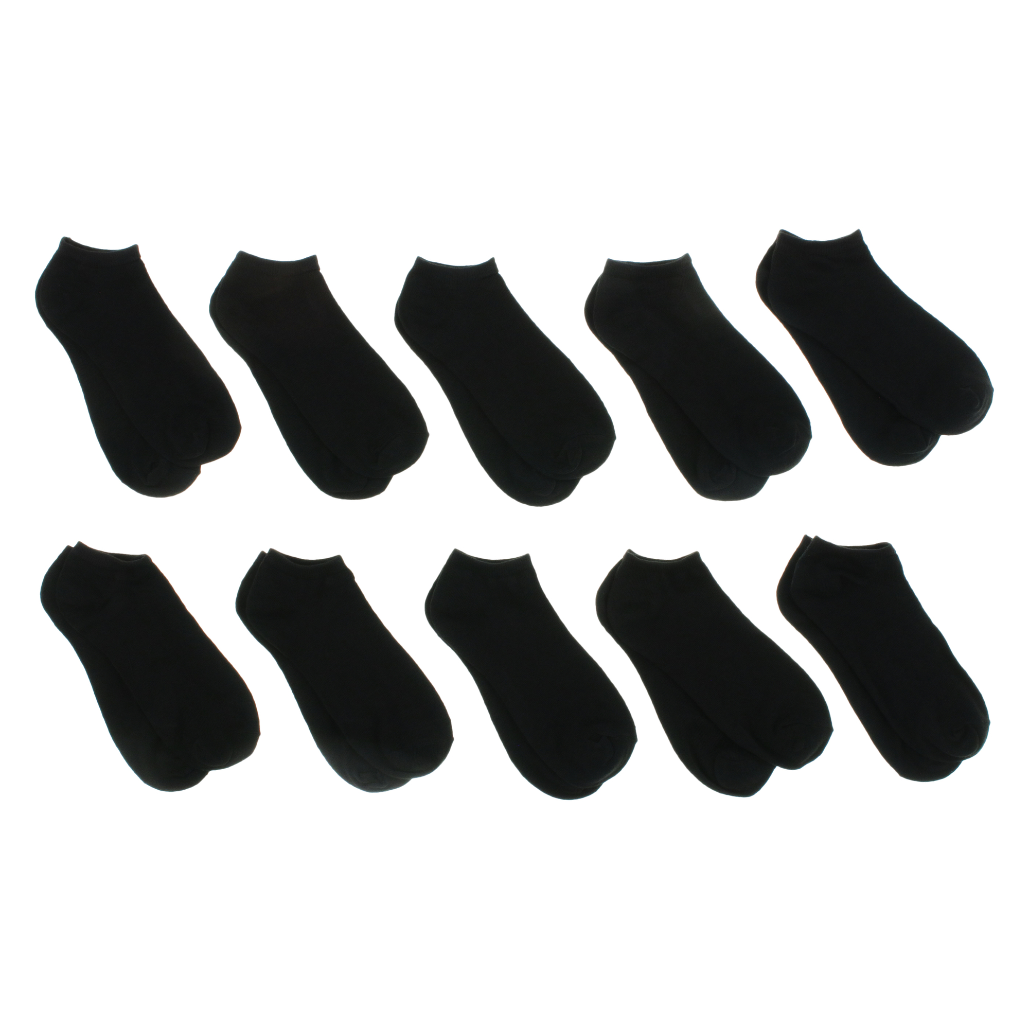 10-Pack Ladies Low Cut Socks, Black