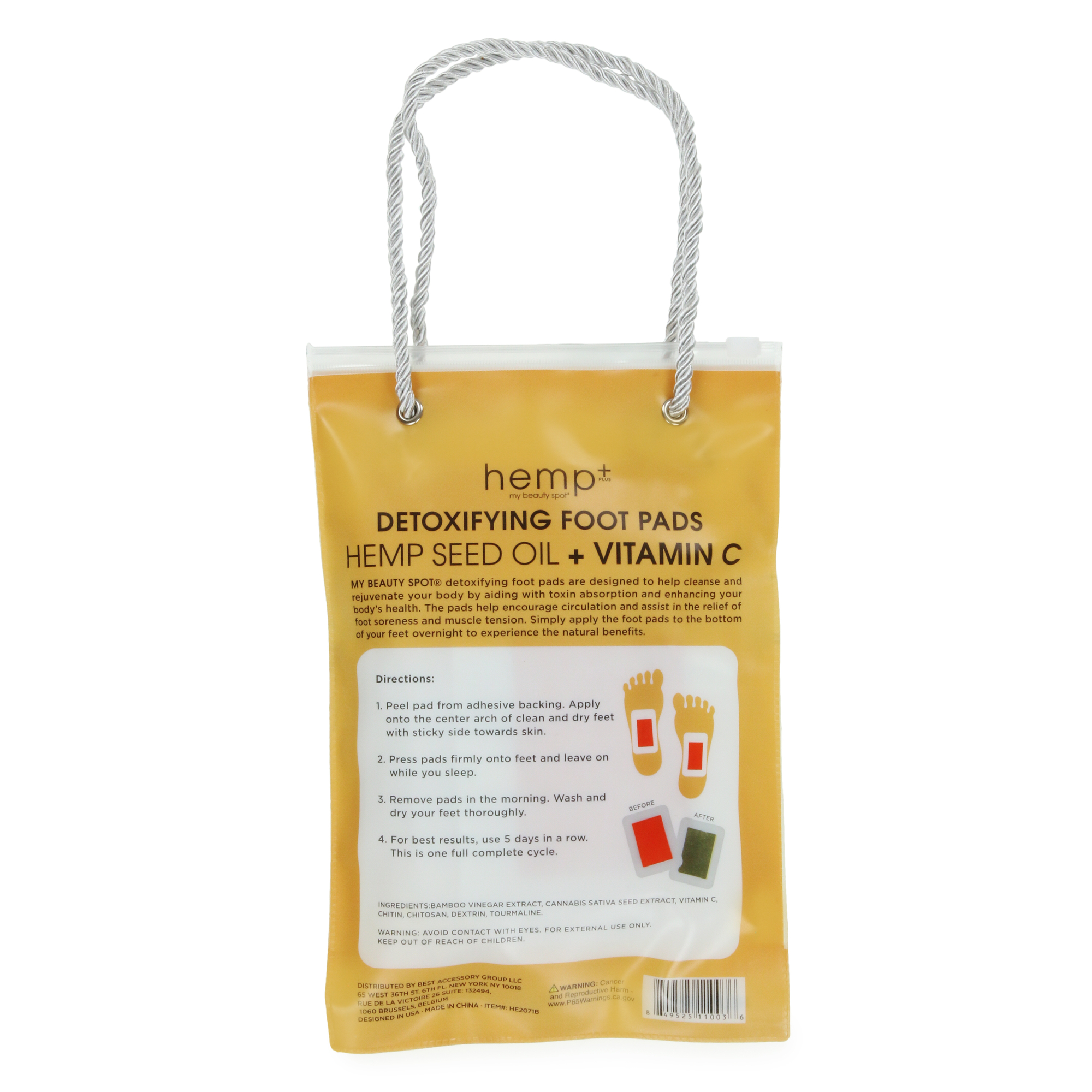 Hemp+ Detoxifying Foot Pads With Vitamin C, 5 Pairs
