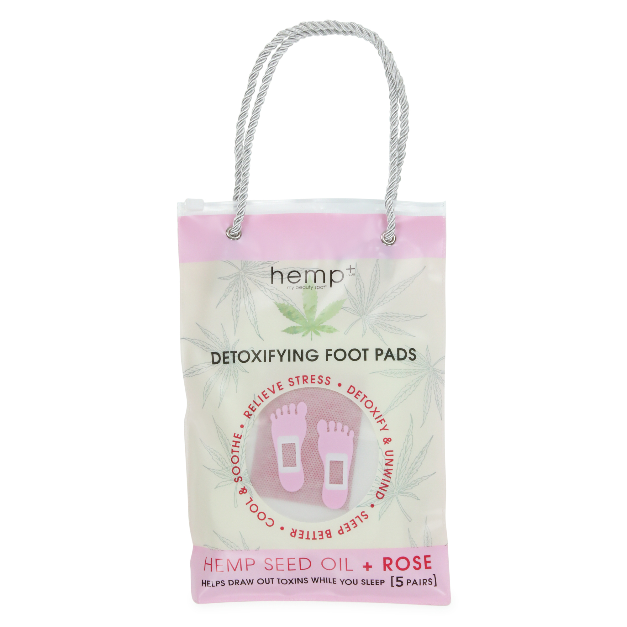 Hemp+ Detoxifying Foot Pads With Rose, 5 Pairs