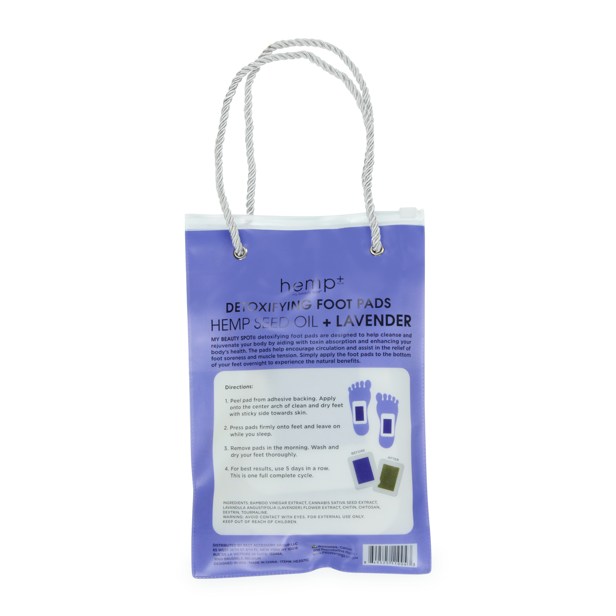 Hemp+ Detoxifying Foot Pads With Lavender, 5 Pairs