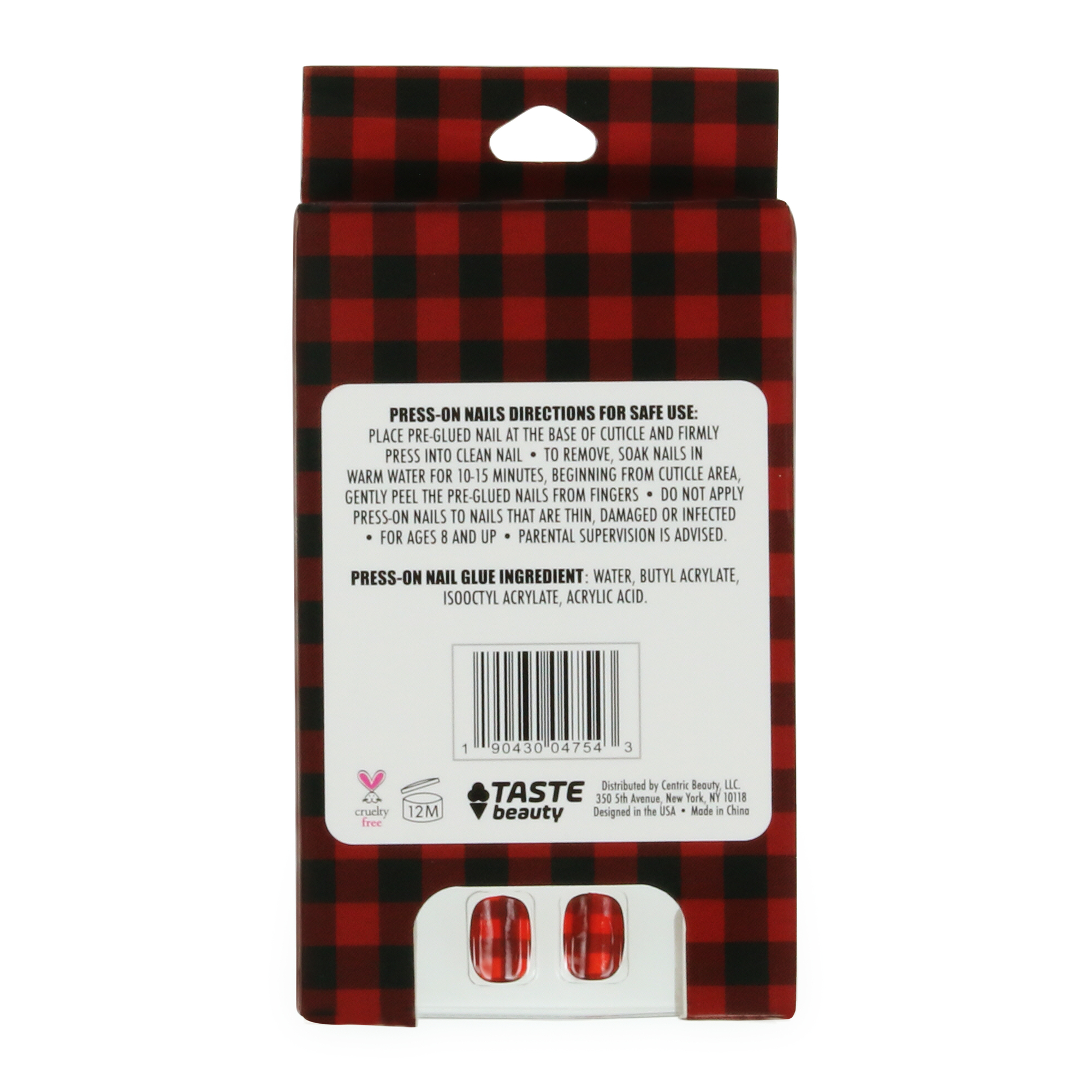 Plaid Press-On Nails 18-Piece Set