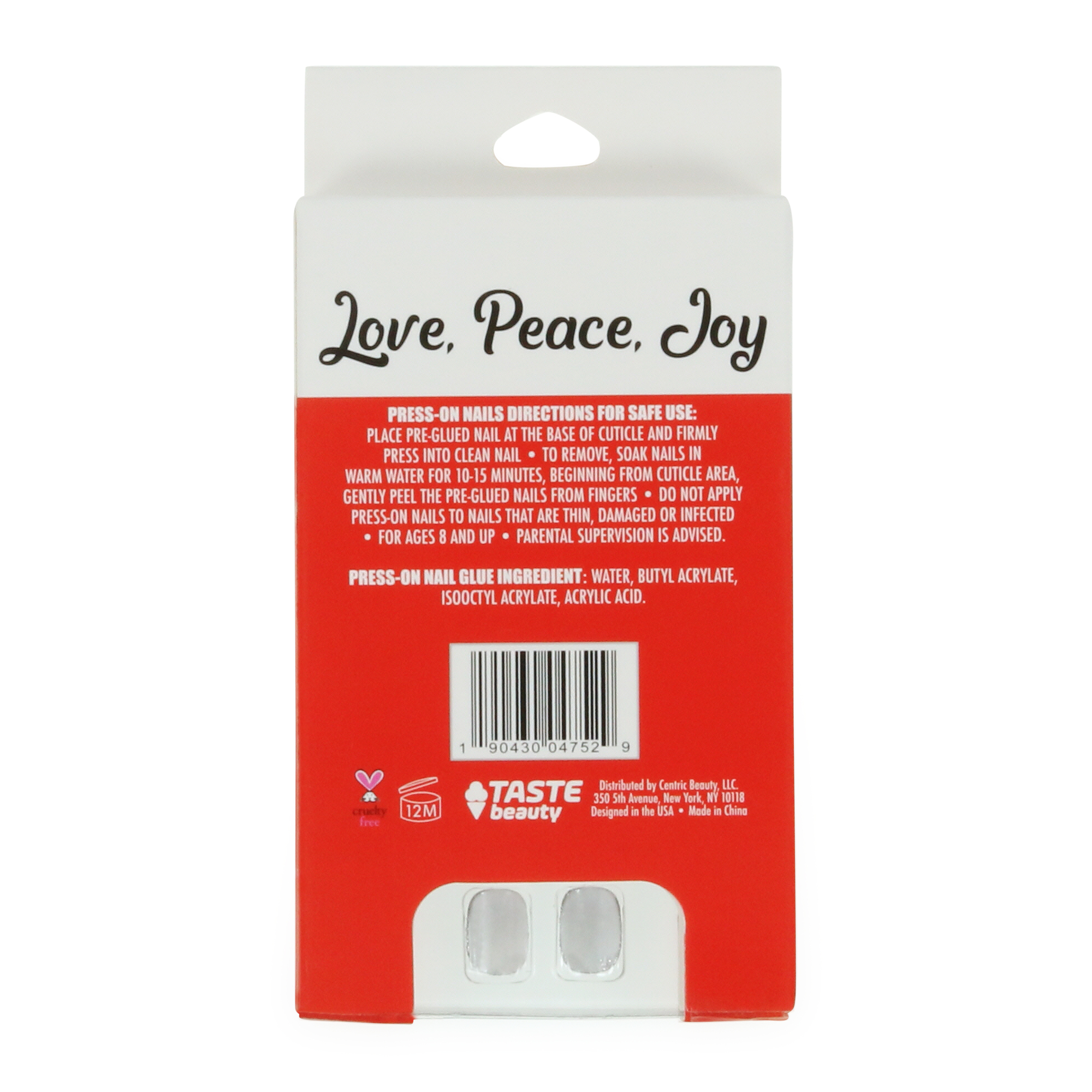 Love, Peace, Joy Press-On Nails 18-Piece Set
