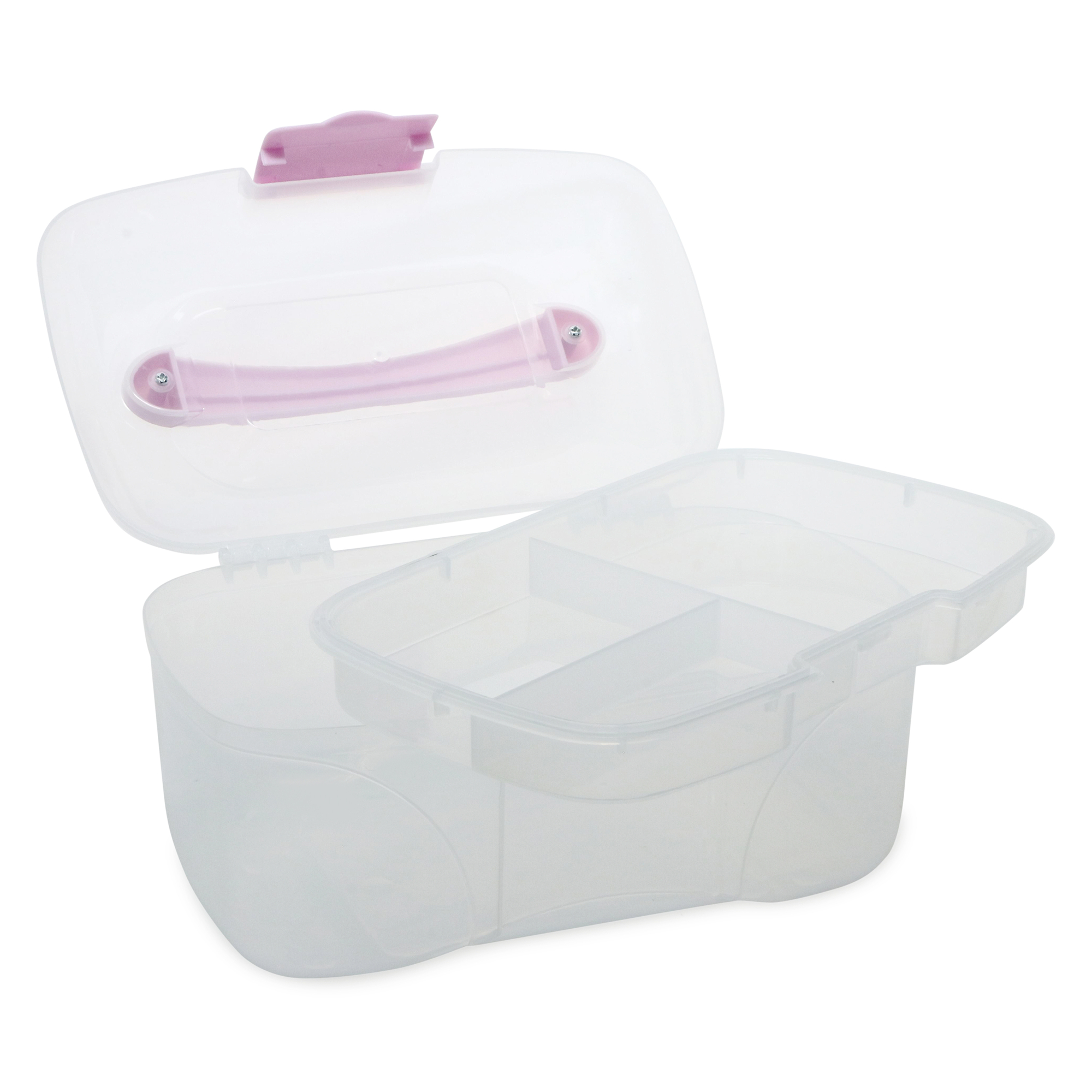 Storage Box With Removable Tray 9.3in x 6in - Clear & Lavender