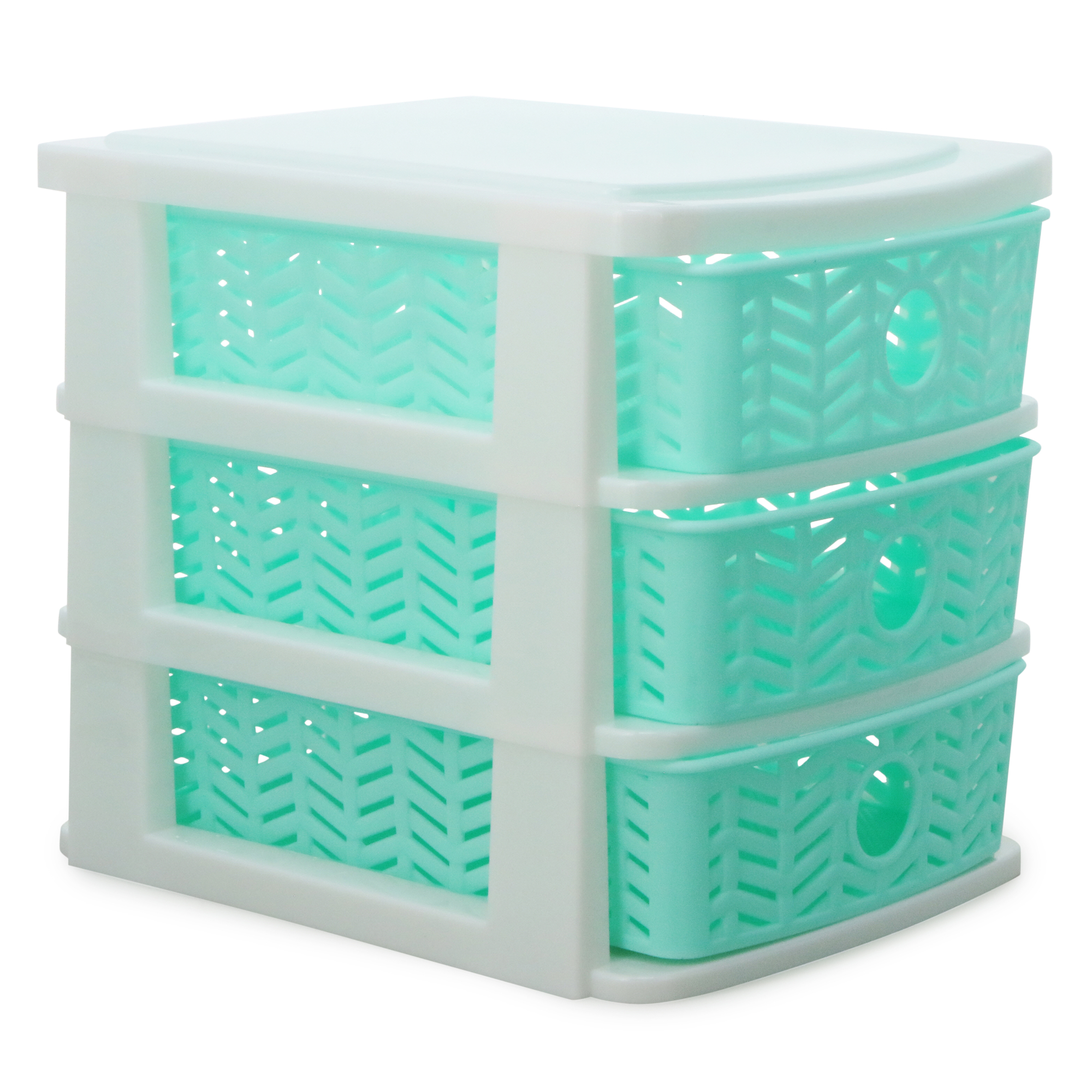 Aqua 3-Drawer Mini Organizer