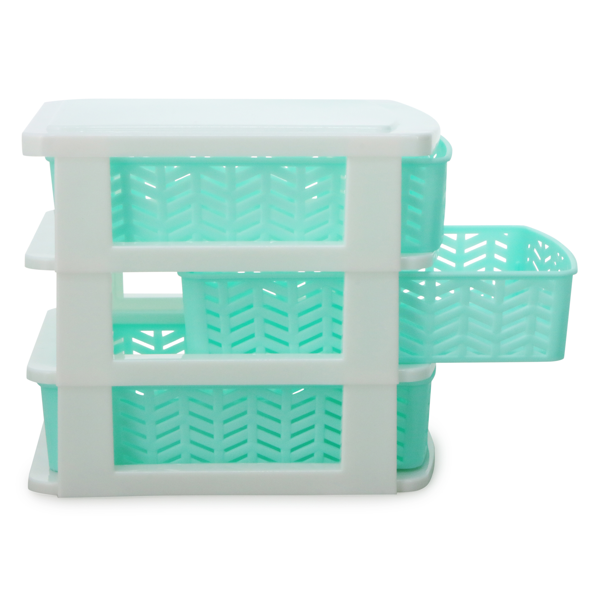 Aqua 3-Drawer Mini Organizer